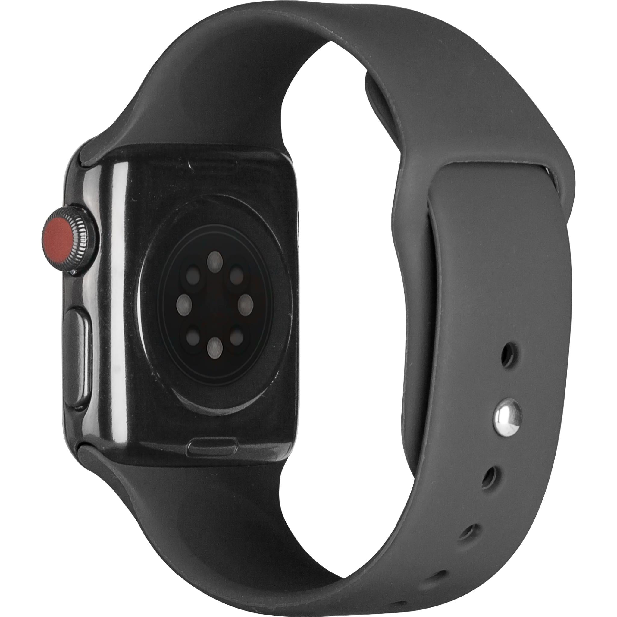 3sixT Durable Silicone Band for Apple Watch Series 7/6/5/4/SE [42mm/44mm] - Black Sport Strap - Comfortable & Sweatproof Replacement Watch Band for Workout, Running & Daily Wear