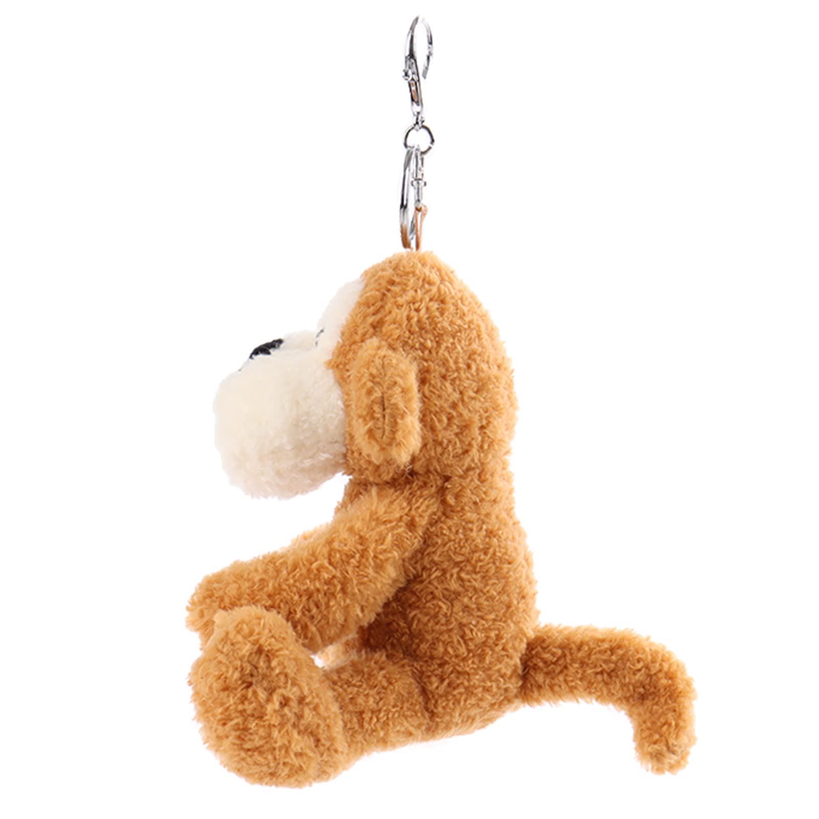 **Soft Plush Apricot Lamb & Monkey Stuffed Animal Keychain - Cute 6