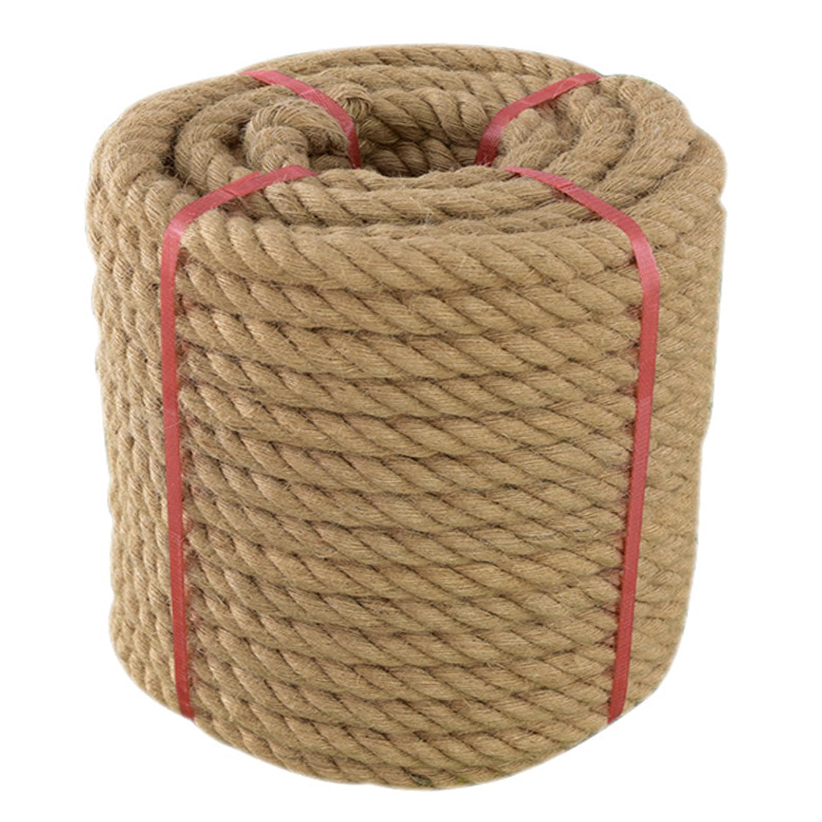 1 Inch x 50 FT Thick Twisted Manila Rope - Heavy Duty Natural Jute & Hemp Rope for Swing Beds, Crafts, Railings, Tug of War, Landscaping, Gardening, Bundling, Hammocks & Home Decor | Perfect for Outdoor Activities, DIY Projects & Coastal Decor