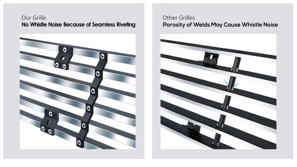 APS Compatible with Chevy Camaro 2010-2013 Phantom Style Main Upper Stainless Steel Silver Horizontal Billet Front Grill Grille Insert C66845C - Upgrade Your Car's Appearance for Street Shows & Custom Builds