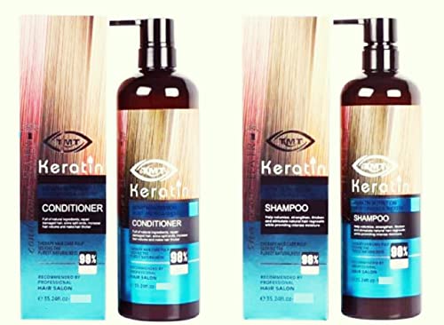 DTMTV (TMT) Keratin Infused Shampoo & Conditioner Set - 1000ml Each for Deep Nourishment, Moisturizing & Smooth Hair | Salon-Quality Hair Care for Dry, Damaged & Frizzy Hair - Perfect for Daily Use & Professional Styling