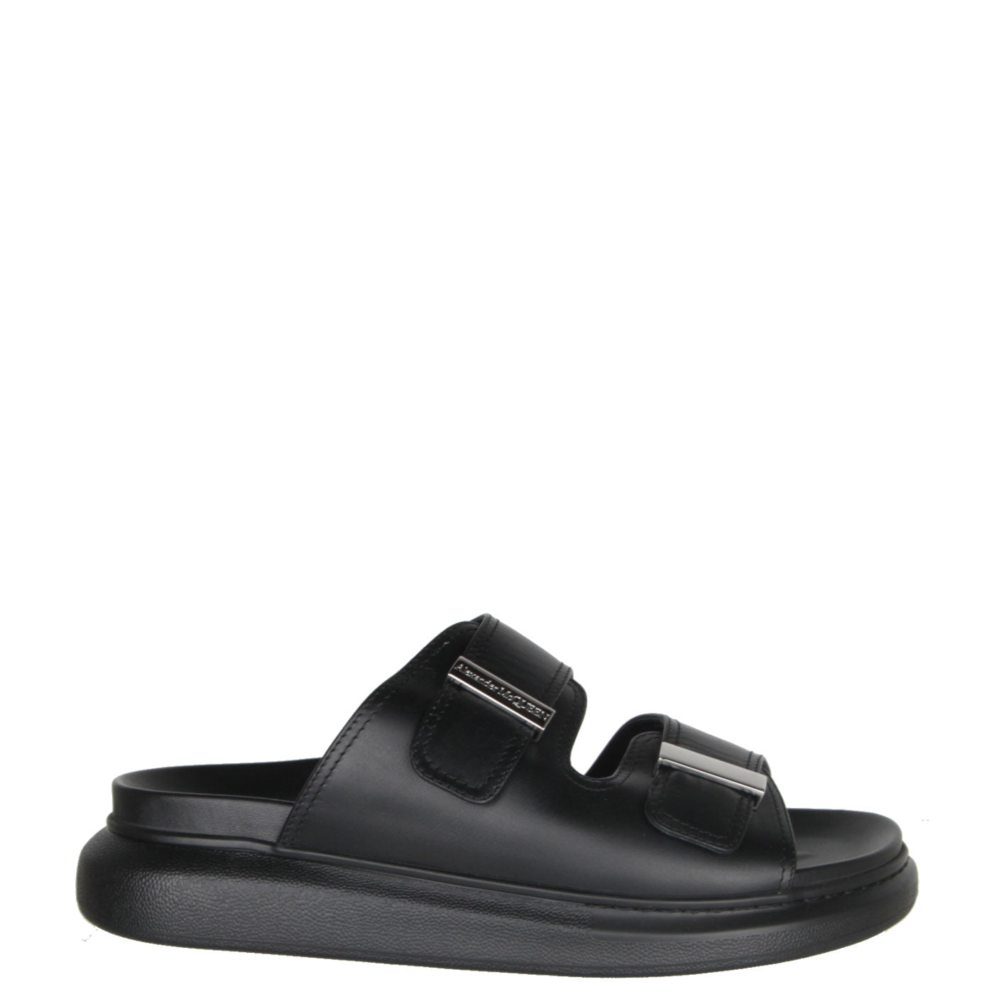 AMQ Hybrid Leather Slides for Men & Women - Comfortable Black House Slippers with Arch Support - Perfect for Indoor, Lounge, and Casual Outdoor Wear
