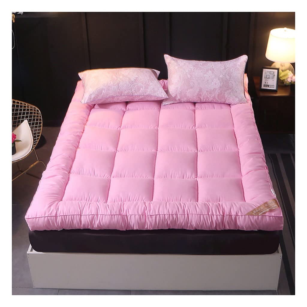 HOMFLOW Extra Thick 3D Massage Futon Mattress Topper - Microfiber Mattress Pad with Bubble Cover for Double Bed, Floor Futon & Guest Bed - Ideal for Home, Dorm, RV & Camping Comfort
