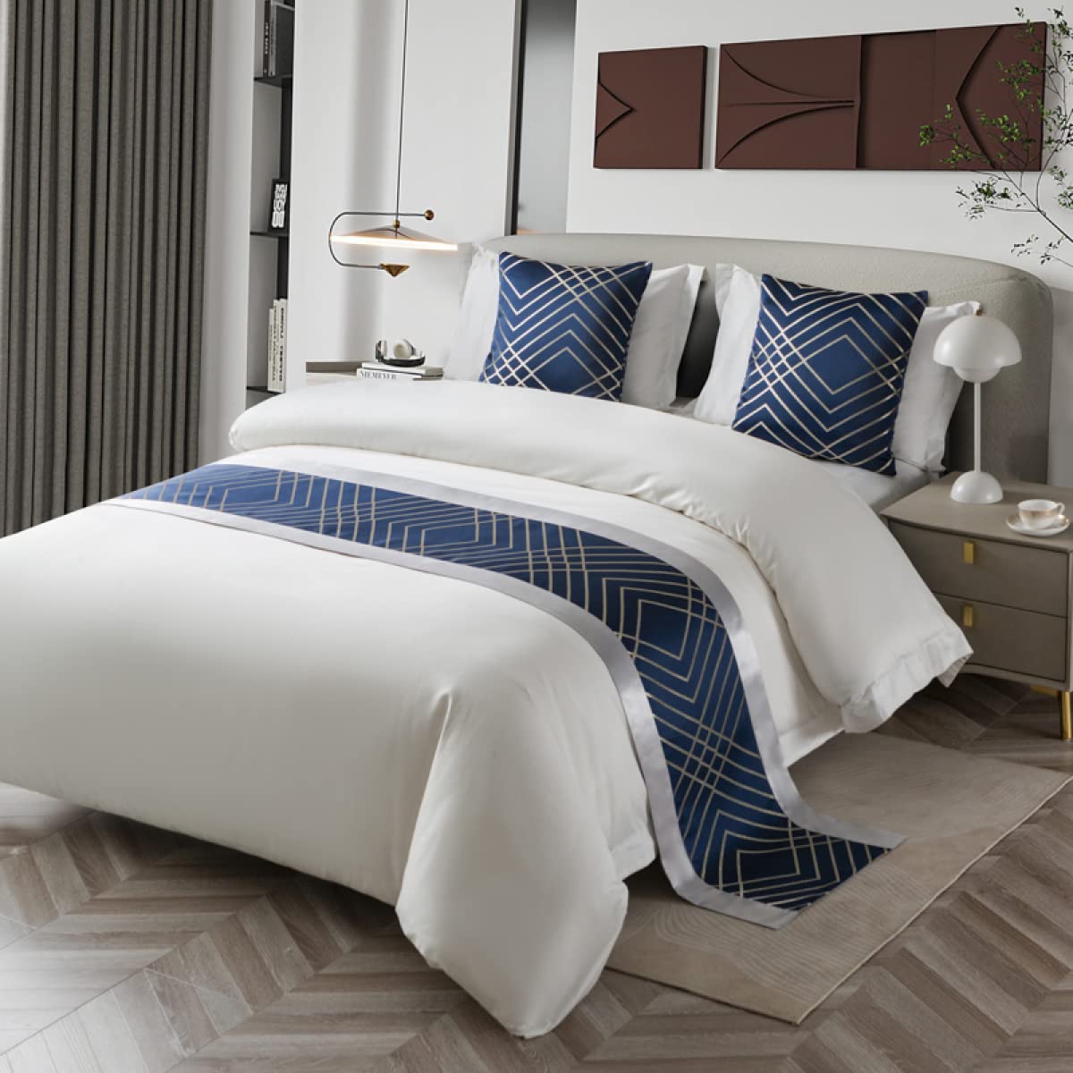 Luxury Hotel Bed Runner Scarf - Modern Fashion Bed End Throw & King Size Bedspread for Bedroom Decoration & Protection | Perfect for Hotels, Master Bedrooms & Upscale Home Decor
