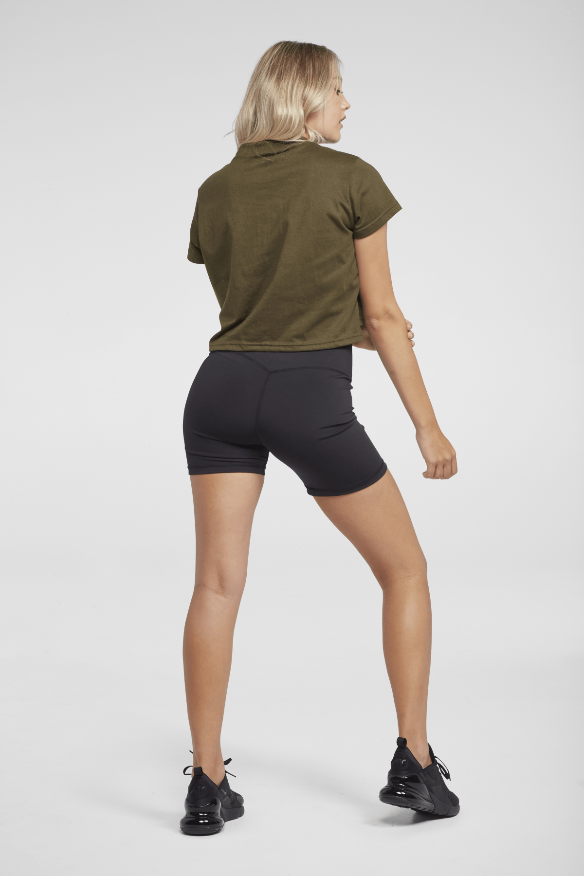 Fashionable Finesse Crop Tee in Army Green - Trendy Women's Short Sleeve T-Shirt for Casual Wear, Street Style & Summer Outfits