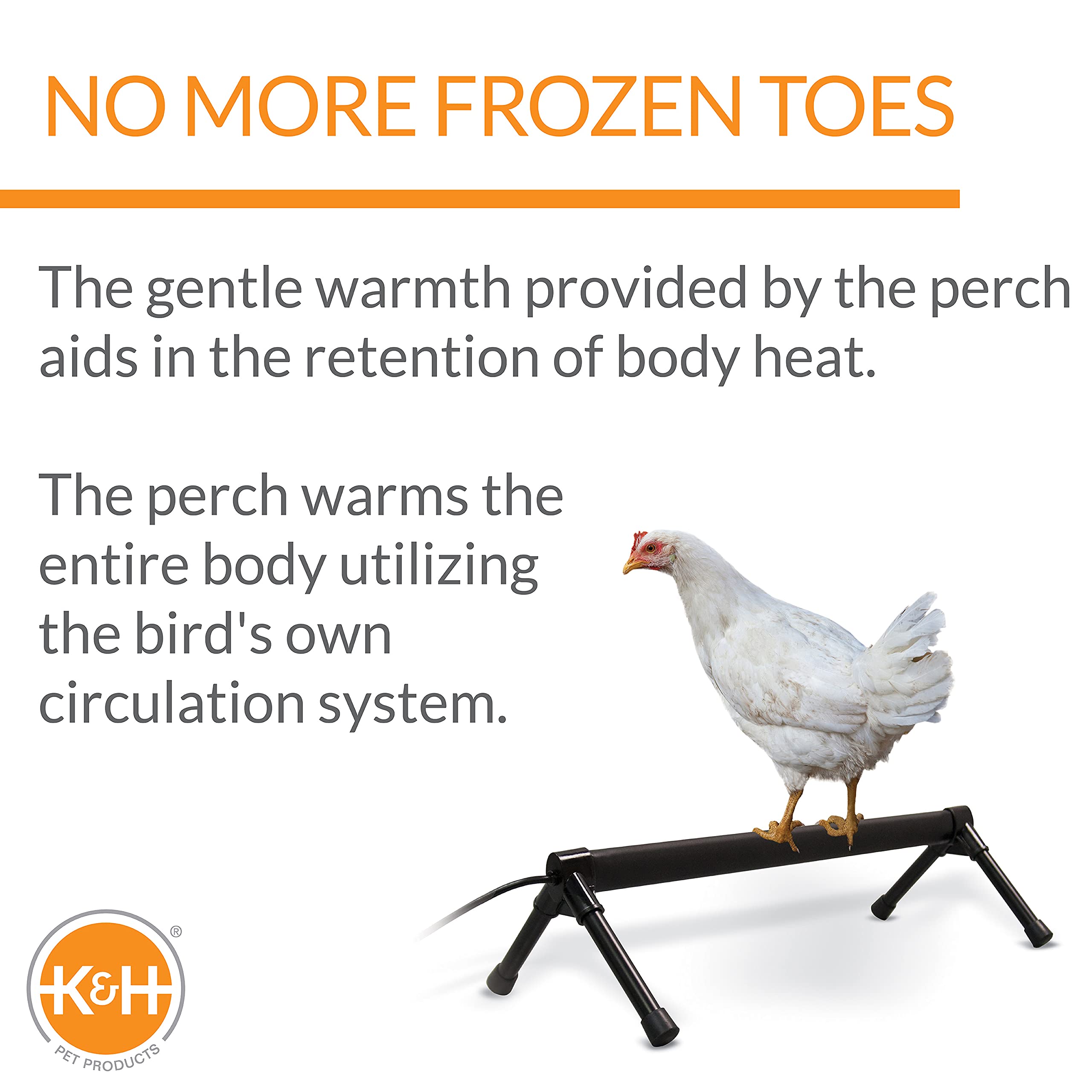 K&H Pet Products Thermo Heated Chicken Perch for Coop - 26