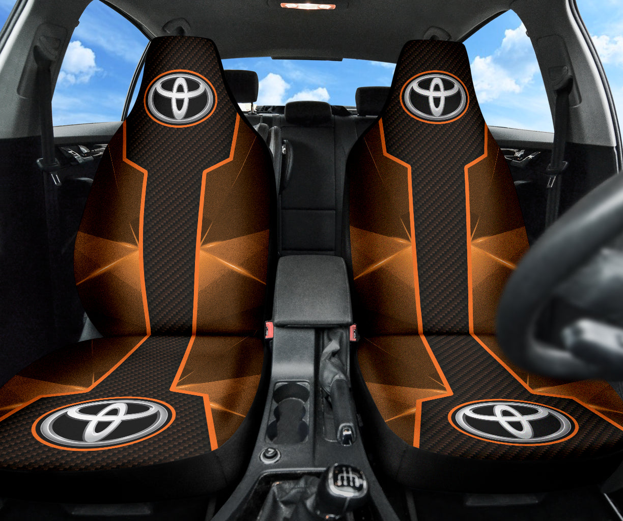 Premium Toyota Car Seat Covers - Soft Orange PU Leather, Universal Fit for Camry/Corolla/Rav4 - Comfort & Style Upgrade for Road Trips & Daily Commute