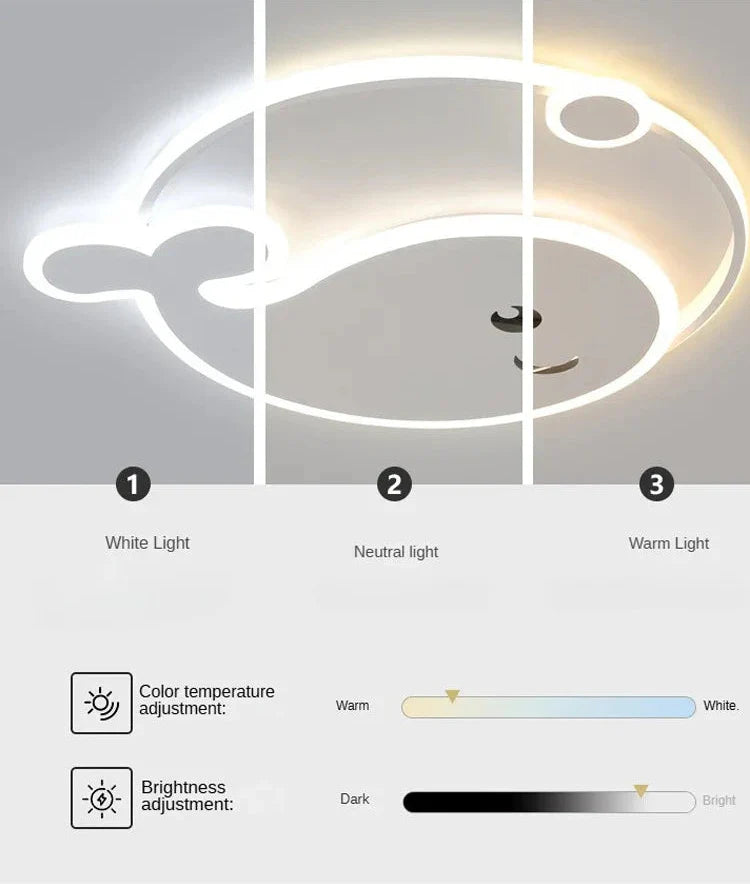 Dolphin Shaped LED Ceiling Light for Kids Room - Energy Saving Night Light for Nursery, Bedroom, Playroom Decor - Perfect for Baby Sleep Aid and Children's Bedtime Comfort