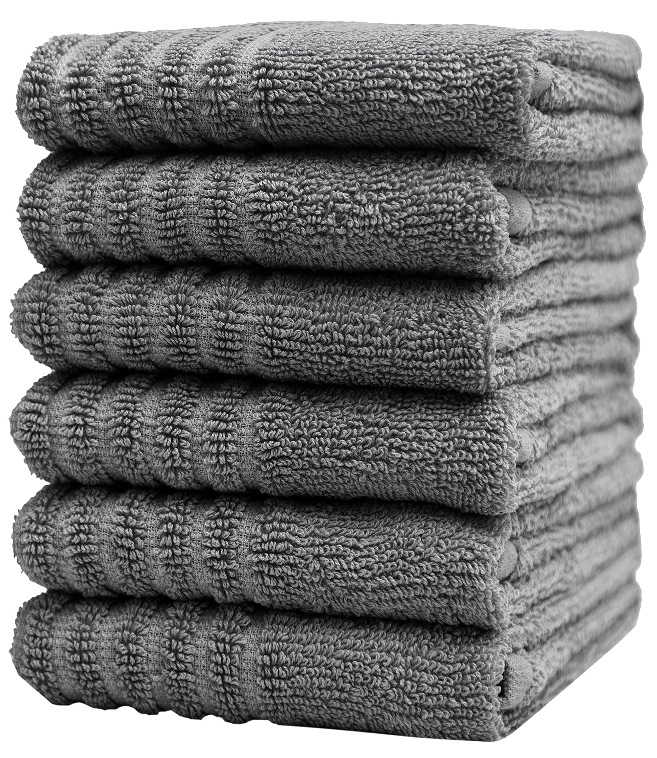 Premium Cotton Kitchen Towels Set - 6 Pack Large 16