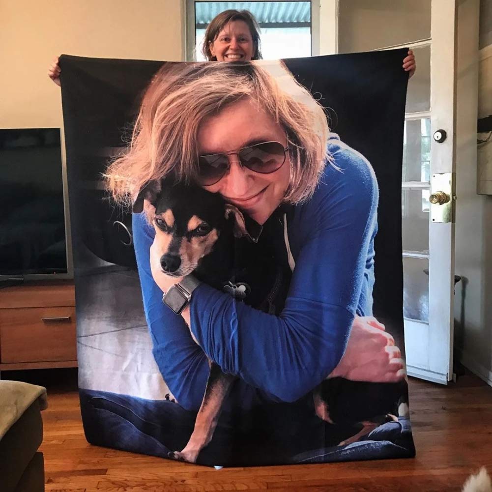 SOUFEEL Custom Photo Blanket - Personalized Flannel Throw with Pictures - Super Soft & Warm - Perfect Gift for Mom, Dad, Baby, Kids, Pets - Ideal for Birthdays, Weddings, Home Decor & Cozy Nights