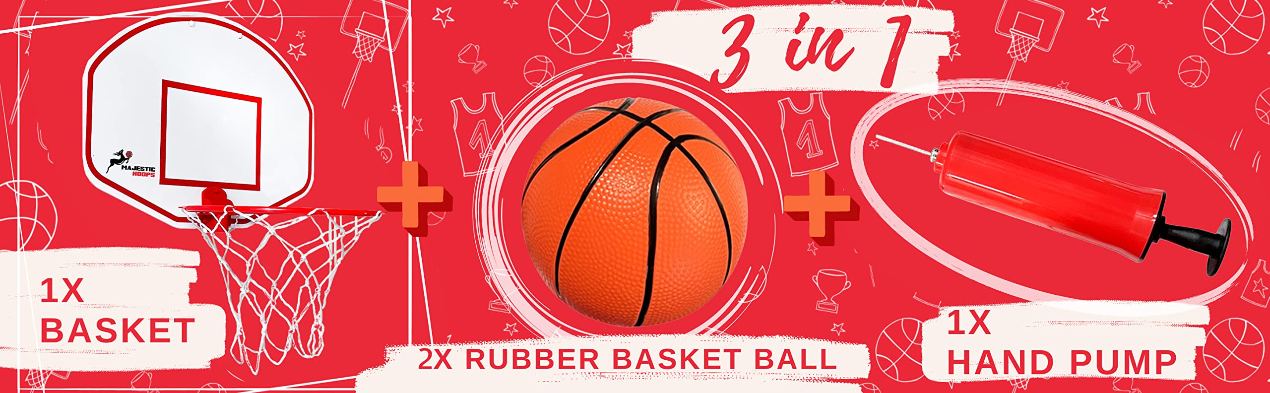 **Mini Basketball Hoop for Kids & Adults - Durable Plastic Indoor Basketball Set with Ball & Pump - No Assembly Required - Fun Home, Office & Gym Game for All Ages**