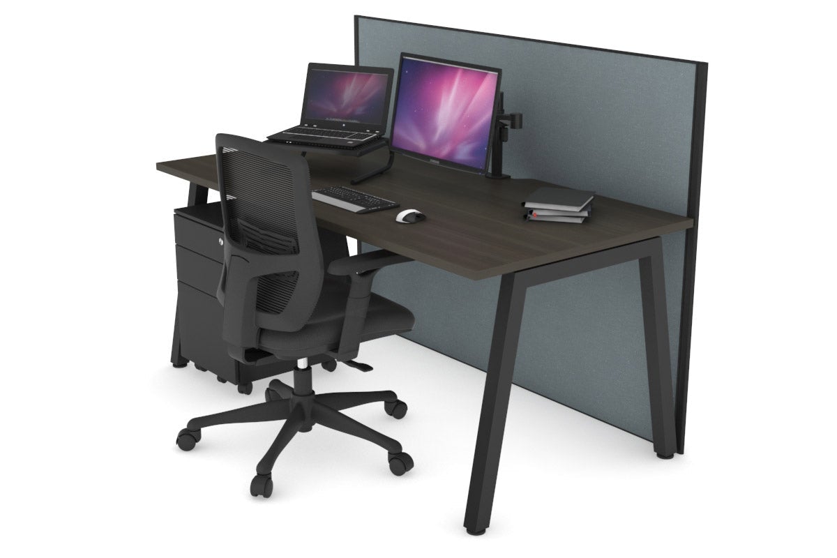 Horizon Quadro A Legs Office Desk - 1600L x 800W with Cable Management Scallop | Modern Workstation for Home Office, Study Room & Small Business Spaces