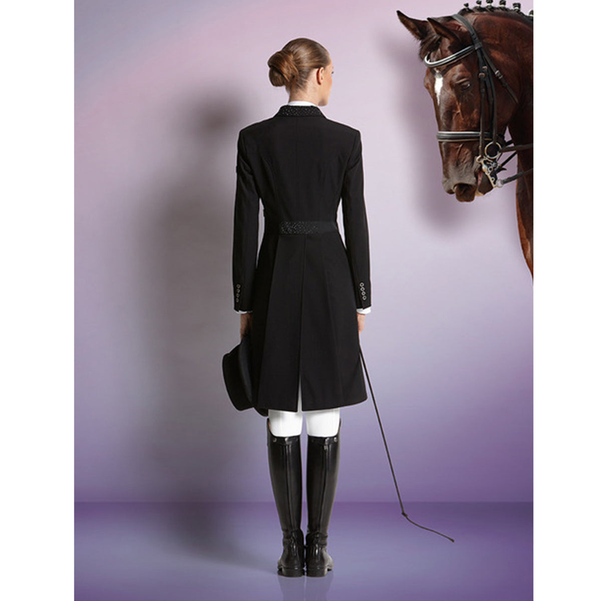 Equiline Women's Marilyn Dressage Tail Coat - X Cool Evo Fabric for Equestrian Riding & Competition - Perfect for Dressage Shows & Horseback Riding Events