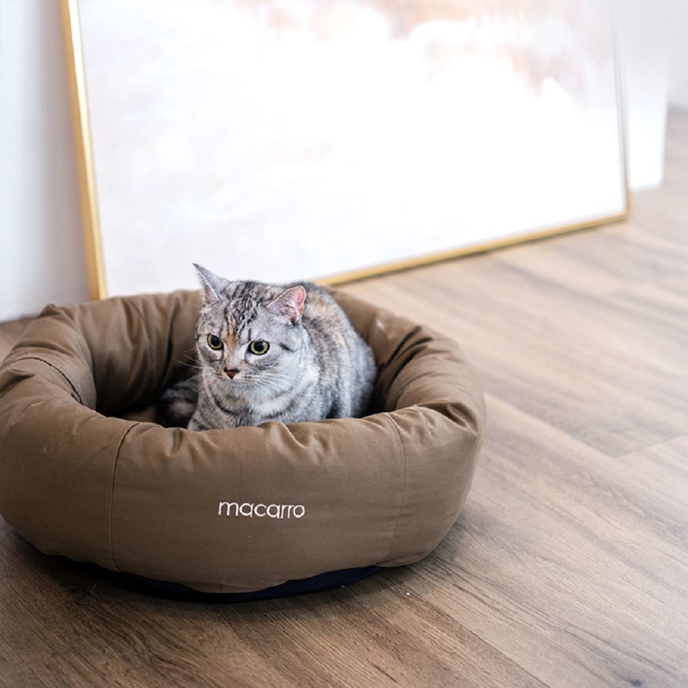 Premium Donut Latex Pet Bed - Ultra Soft & Comfortable Dog & Cat Bed for Small to Medium Pets - Perfect for Cuddling, Napping & Relaxing at Home or Travel