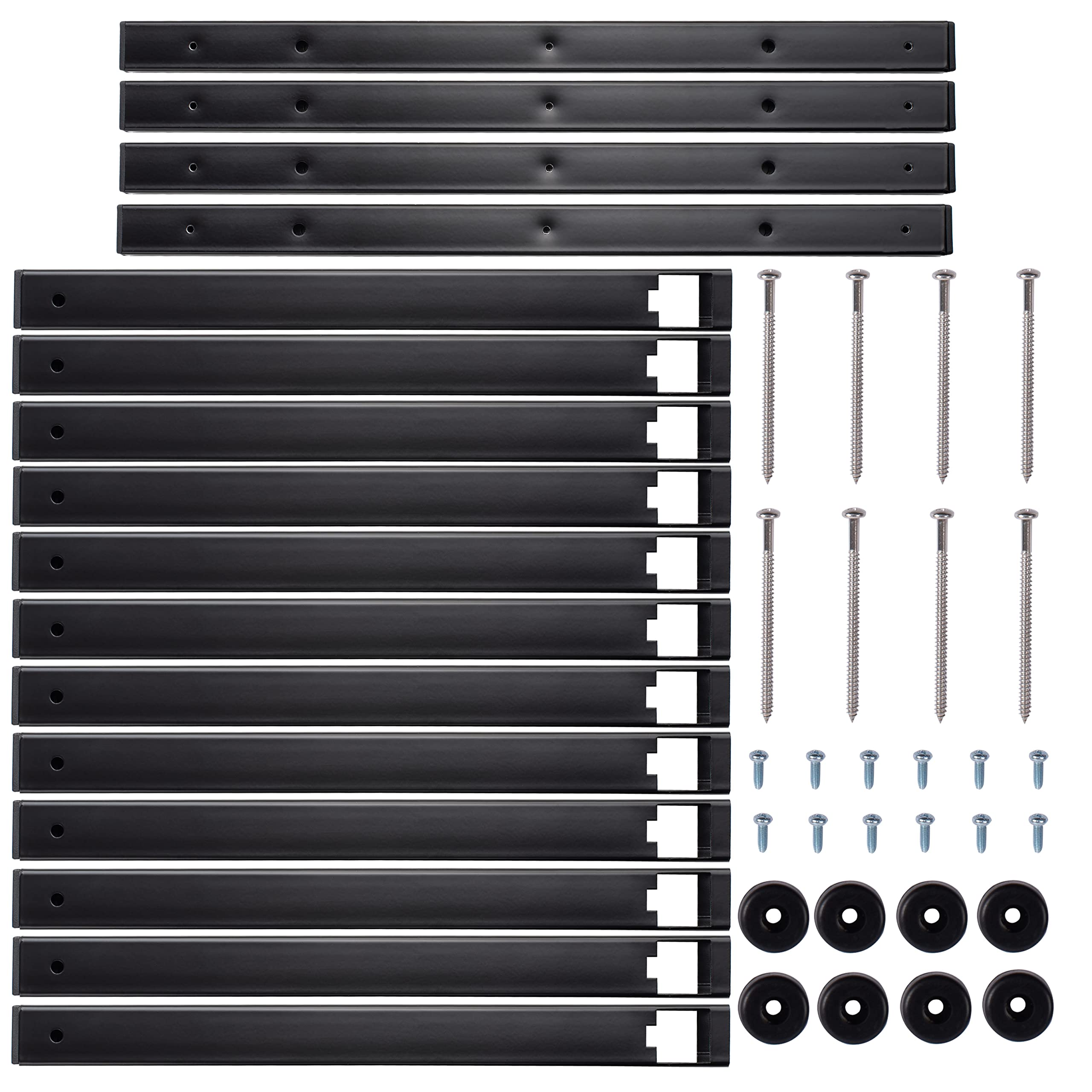 Heavy Duty 3-Tier Wall Mounted Lumber Storage Rack - 360LB Capacity Metal Wood Organizer for Garage, Workshop & Basement (2 Pack) - Perfect for Storing Plywood, 2x4s & DIY Materials