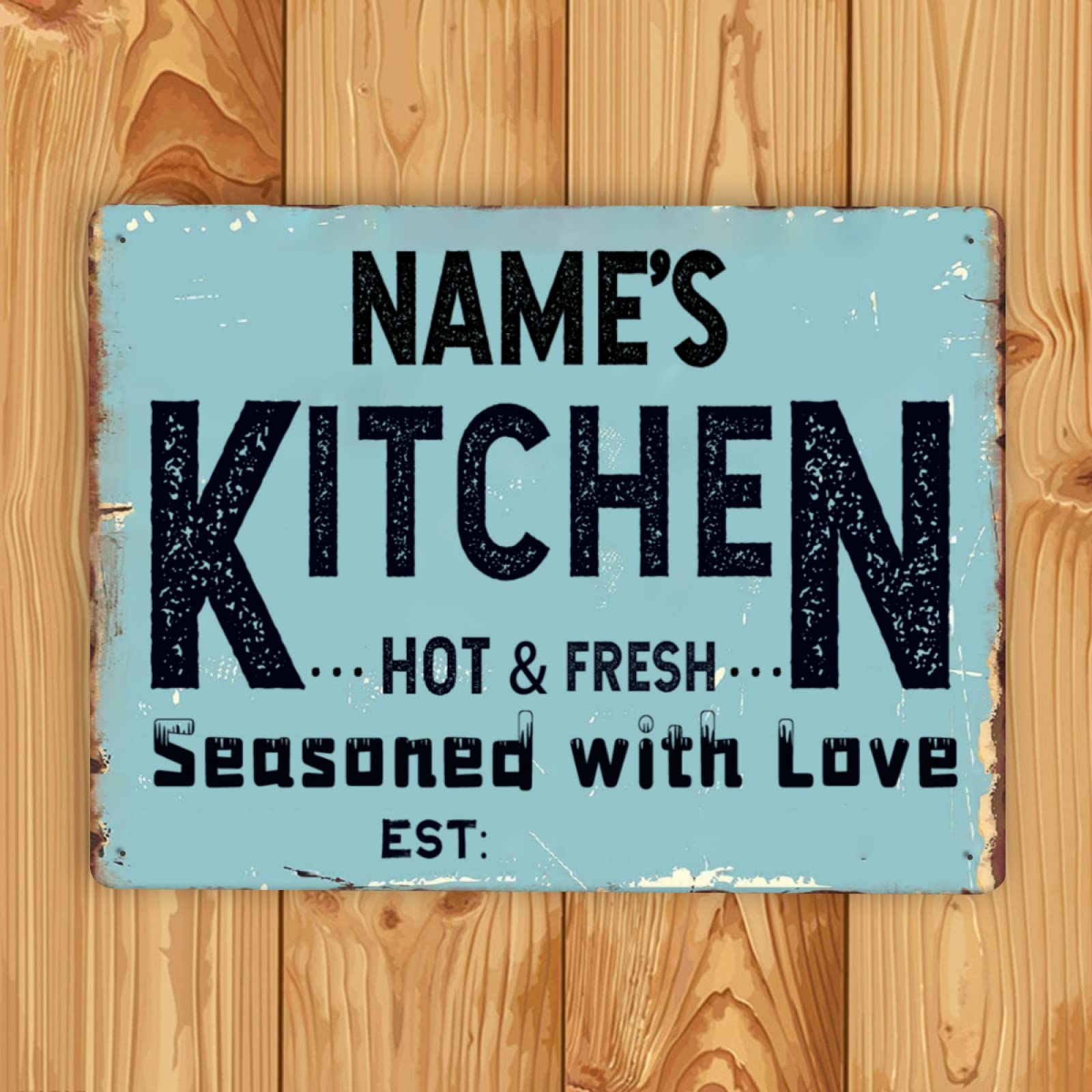 Custom Personalized Kitchen Signs - Metal Wall Decor for Home, Restaurant & Bar - Unique Gift for Cooking Enthusiasts - Perfect for Farmhouse, Rustic & Modern Kitchens