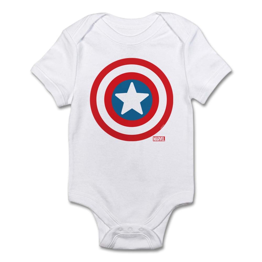 Captain America Icon Baby Bodysuit - Soft Lightweight Onesie for Infants & Toddlers - Perfect for Superhero Costumes, Comic Con Events & Marvel-Themed Birthday Parties