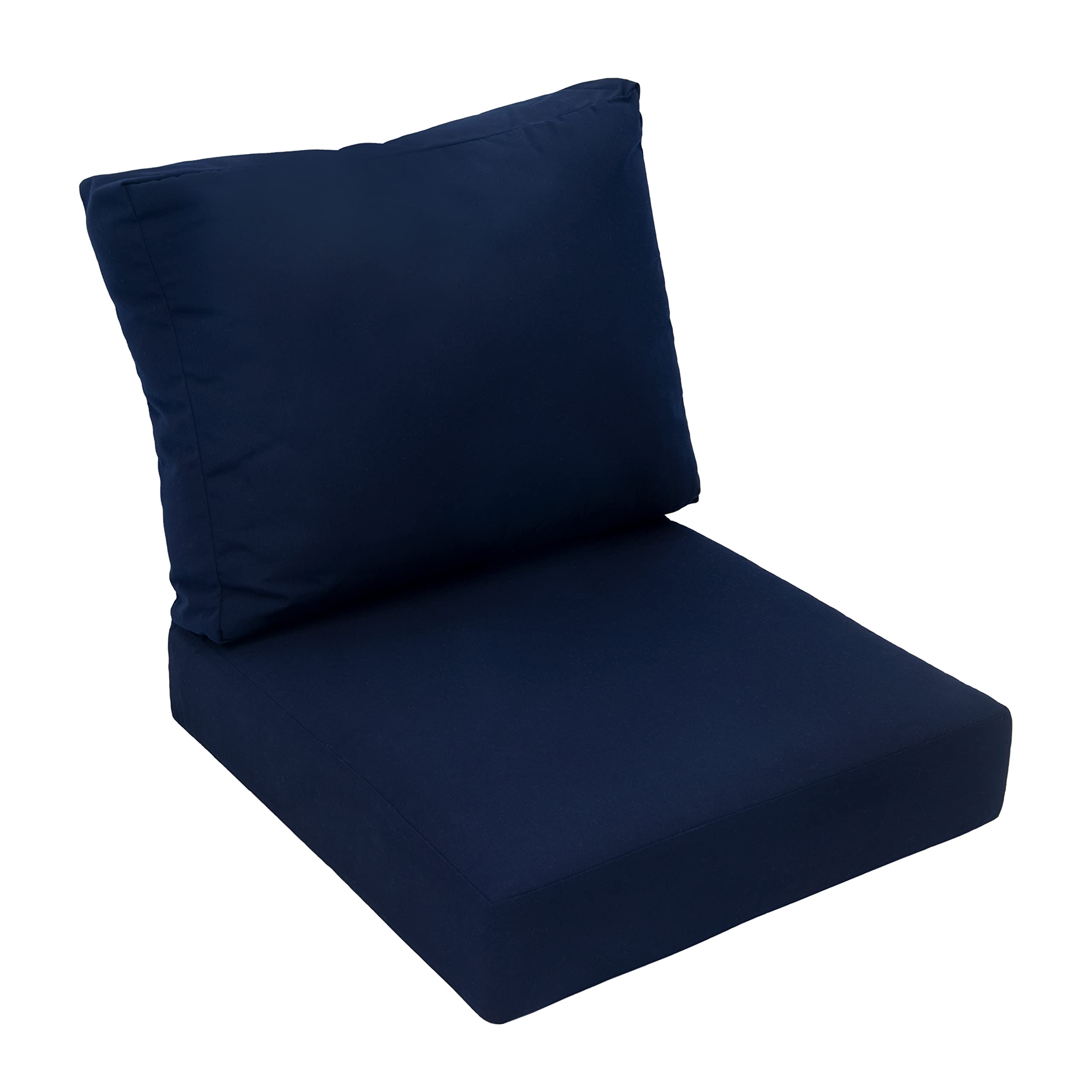 Eddie Bauer Lounge Cushion - Navy Canvas Outdoor Seat Cushion - Comfortable & Durable for Patio, Deck, or Camping Chairs (1 Count)