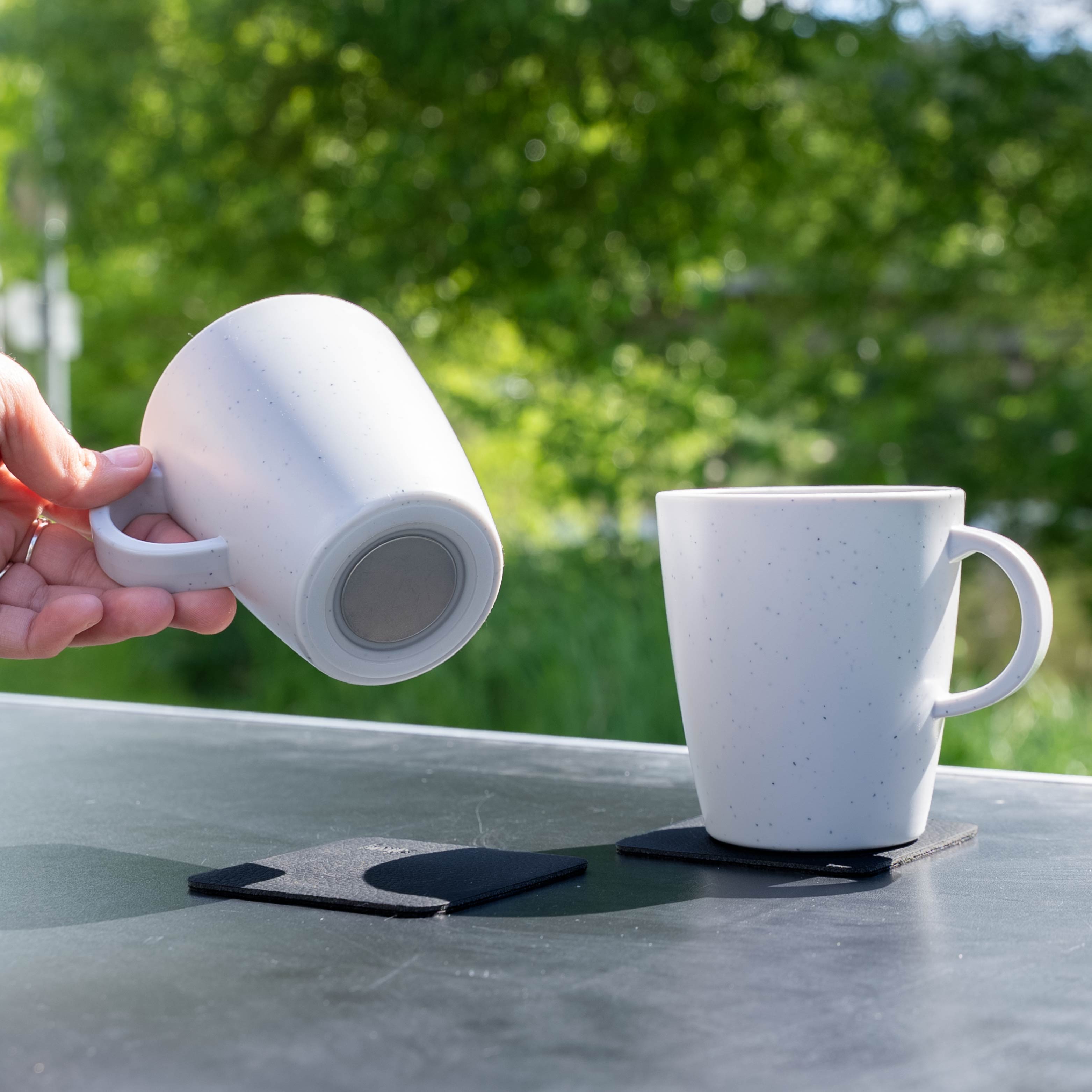 Premium Dolomite White Magnetic Plastic Cups - Perfect for Office, Home, and Outdoor Use