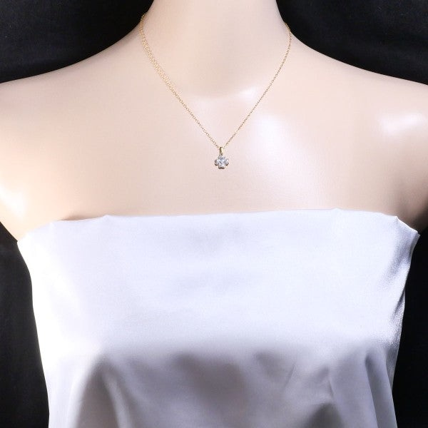 18K Yellow Gold & White Gold Zirconia Necklace for Women - Elegant Cubic Zirconia Pendant Jewelry Gift for Anniversary, Birthday, Valentine's Day & Special Occasions