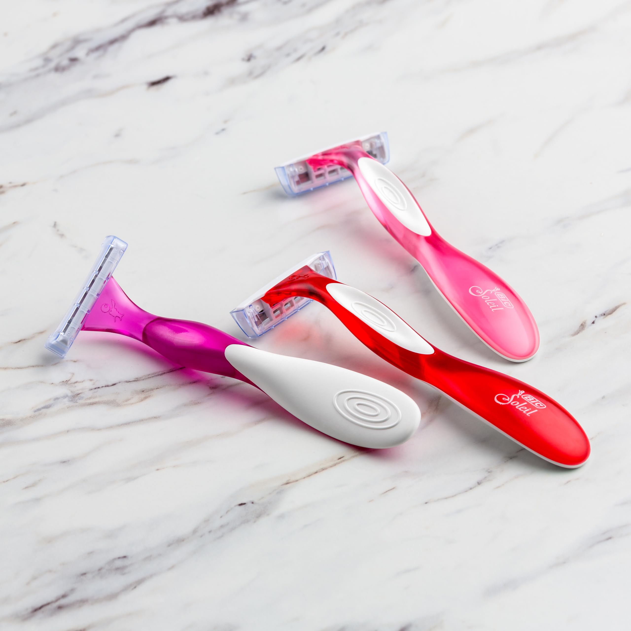 BIC Soleil Smooth Colors 3-Blade Disposable Razors for Women - 14 Pack | Smooth Shaving for Legs, Underarms & Bikini Line | Hypoallergenic & Moisture Strips