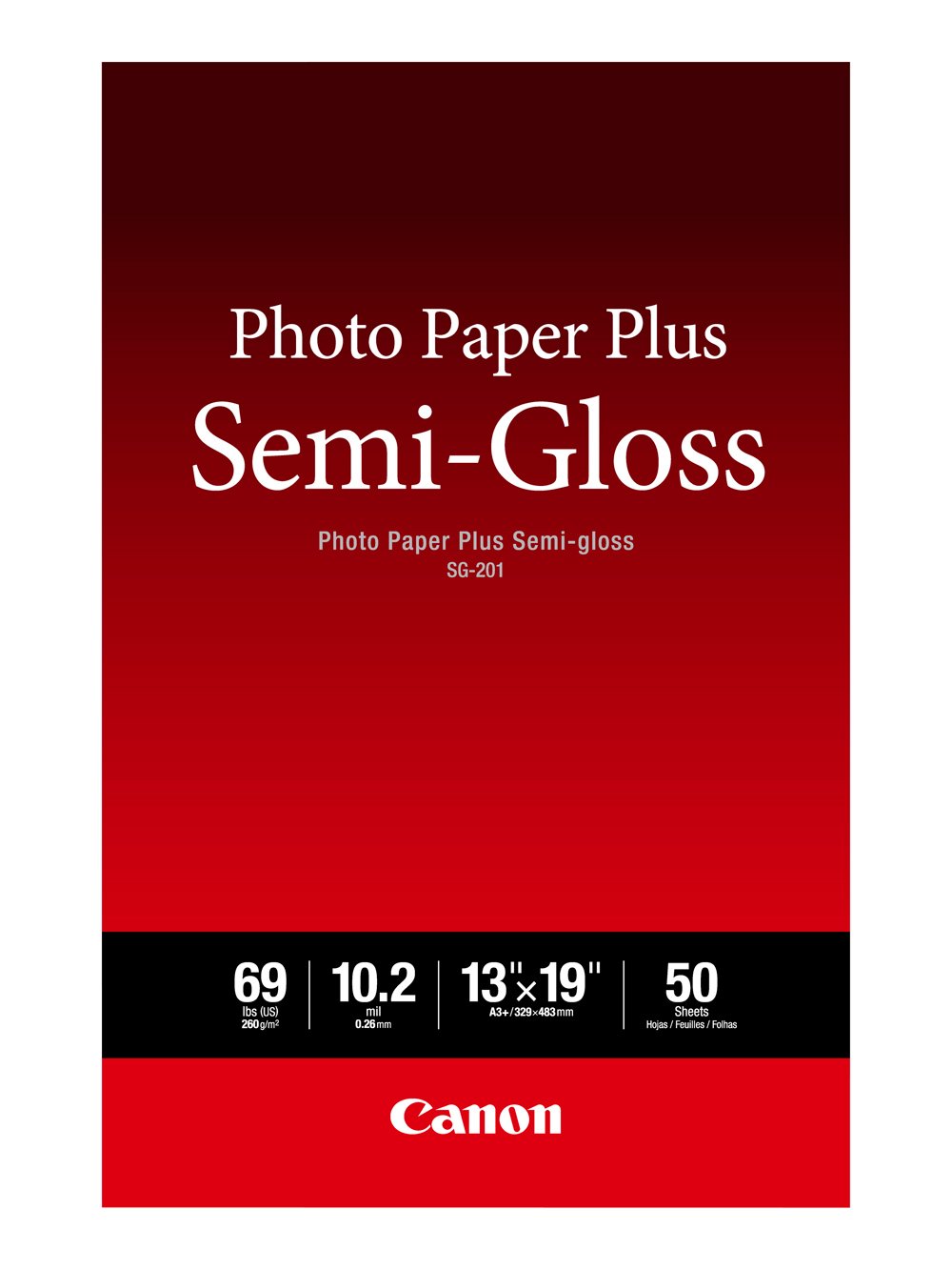 Canon SG-201 13x19 Photo Paper Plus Semi-Gloss - 50 Sheets of 13