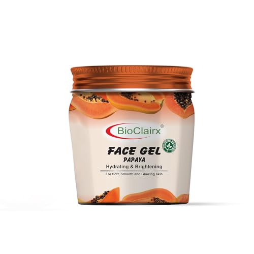 BioClairx Hydrating & Brightening Face Gel for Men & Women - Natural Papaya Extract for Glowing Skin | Day & Night Moisturizer for Dry & Dull Skin