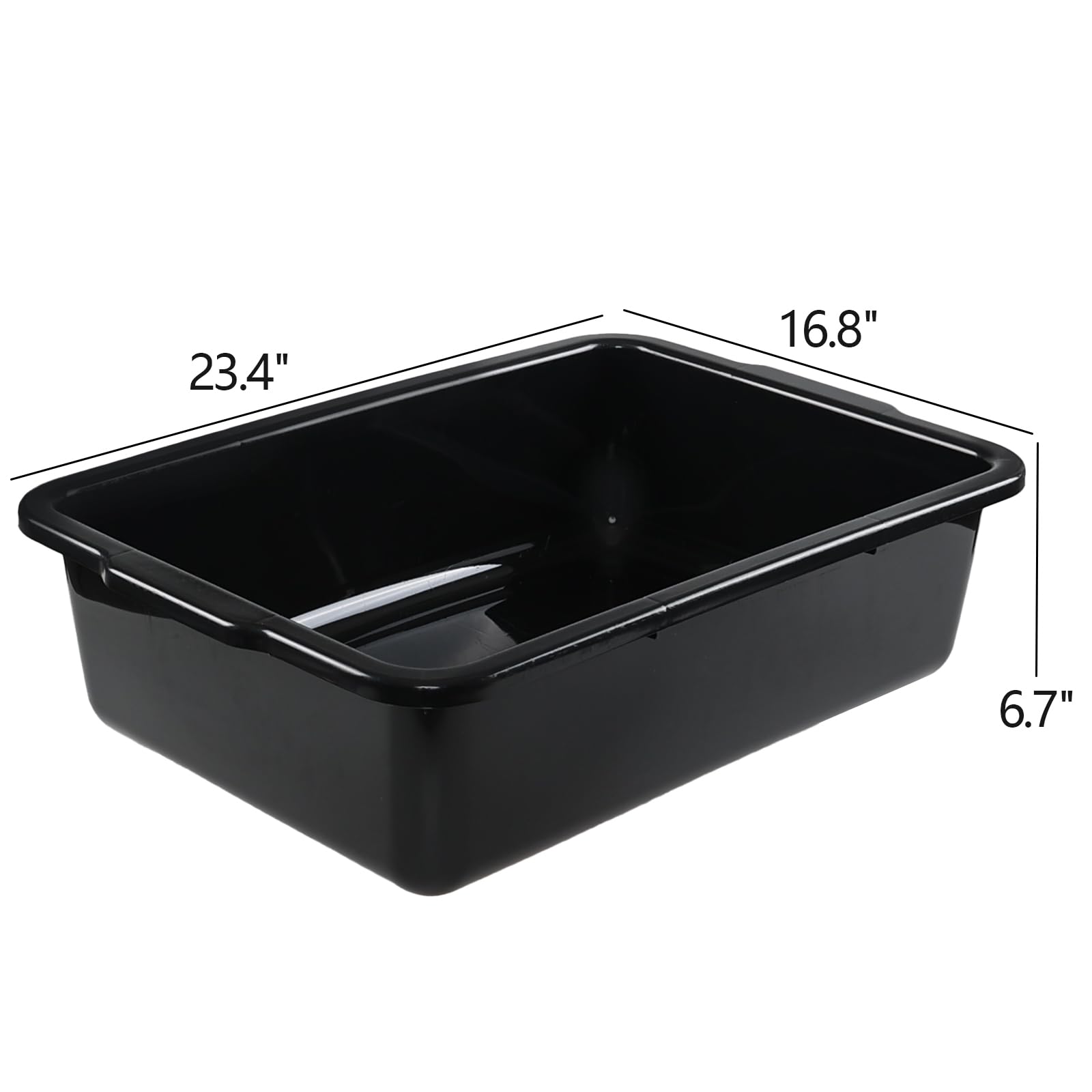 4-Pack Commercial Bus Tubs Box/Tote Box - 32 Liter Large Plastic Basin Tub for Restaurant, Kitchen, Dishwashing & Food Storage - Heavy Duty Durable Containers for Catering, Buffet & Commercial Use