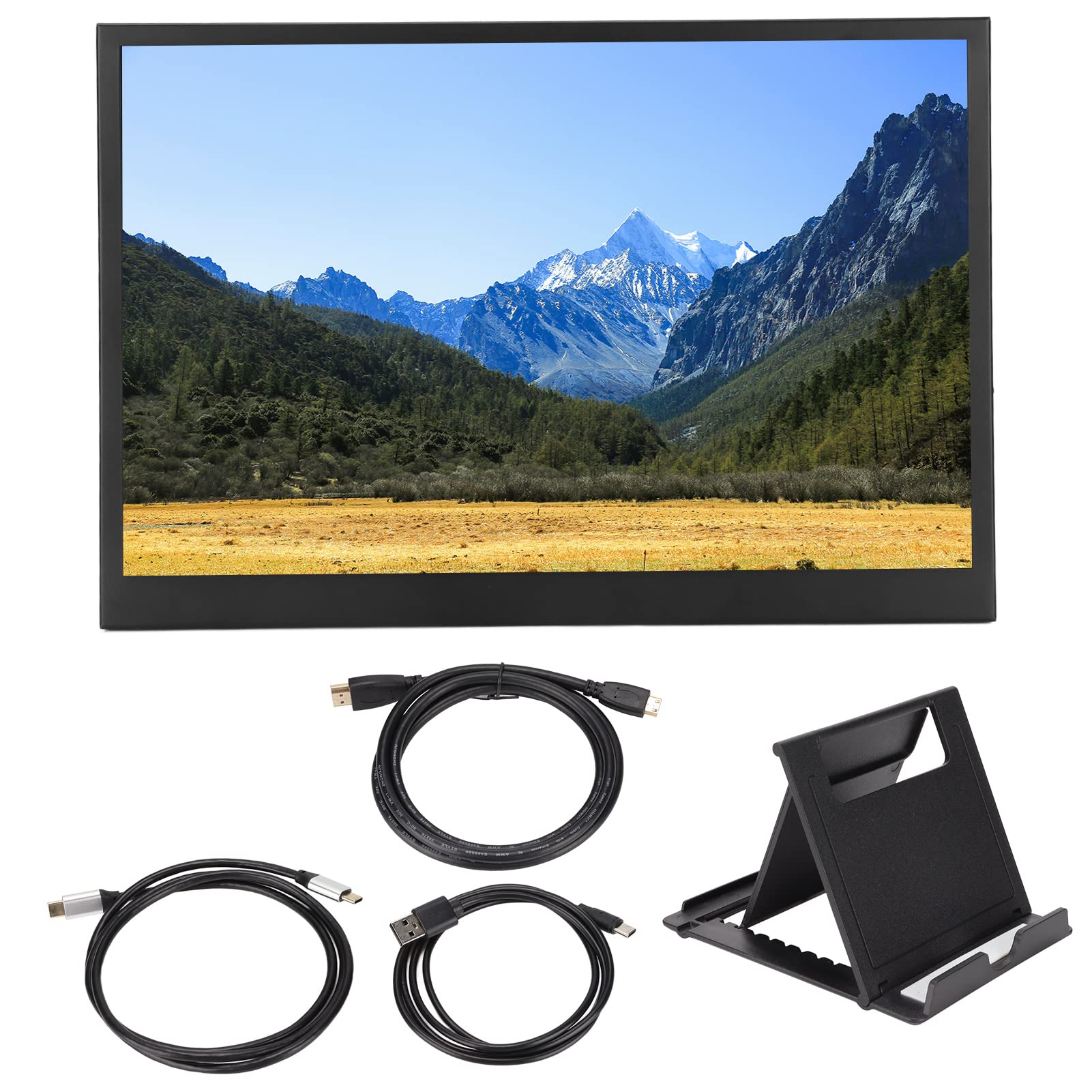 15 Inch FHD 1440x900 IPS Portable Monitor with 178° Viewing Angle, Type-C Port & LED Backlight - Ideal for Gaming, Work & Travel | Ultra-Slim Computer Display for Laptop, PC & Console