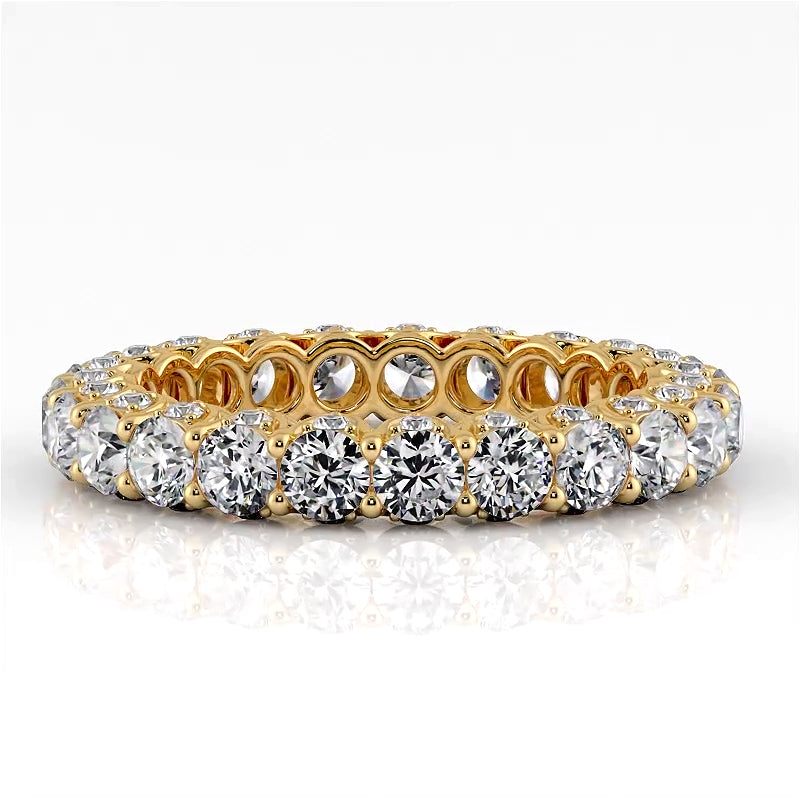 3.11 Carat Round Diamond Eternity Wedding Band - 14K White Gold Women's Engagement Ring for Anniversary, Proposal & Bridal Jewelry Gift (Perfect for Weddings, Valentine's Day & Special Occasions)