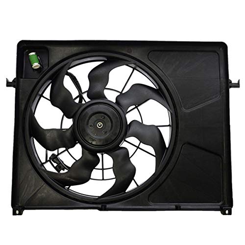 Replacement A/C Condenser Cooling Fan Motor Assembly for 2006-2010 Kia Optima 2.7L V6 - Dual Radiator Compatible - Perfect for Summer Cooling & AC System Repair