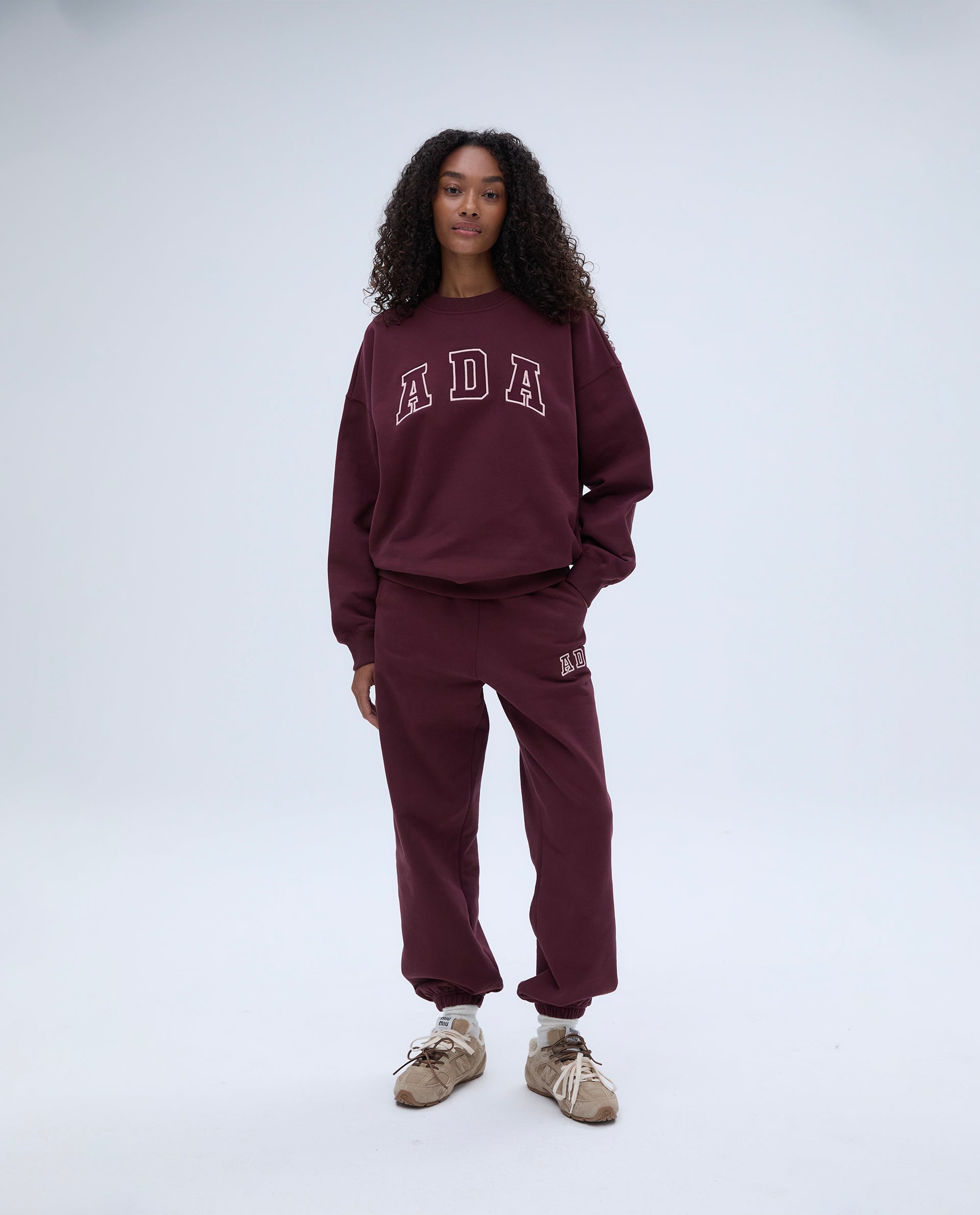 ADA Sweatpants for Women - Soft & Comfortable Burgundy Joggers with Pockets - Perfect for Lounge, Yoga, and Running