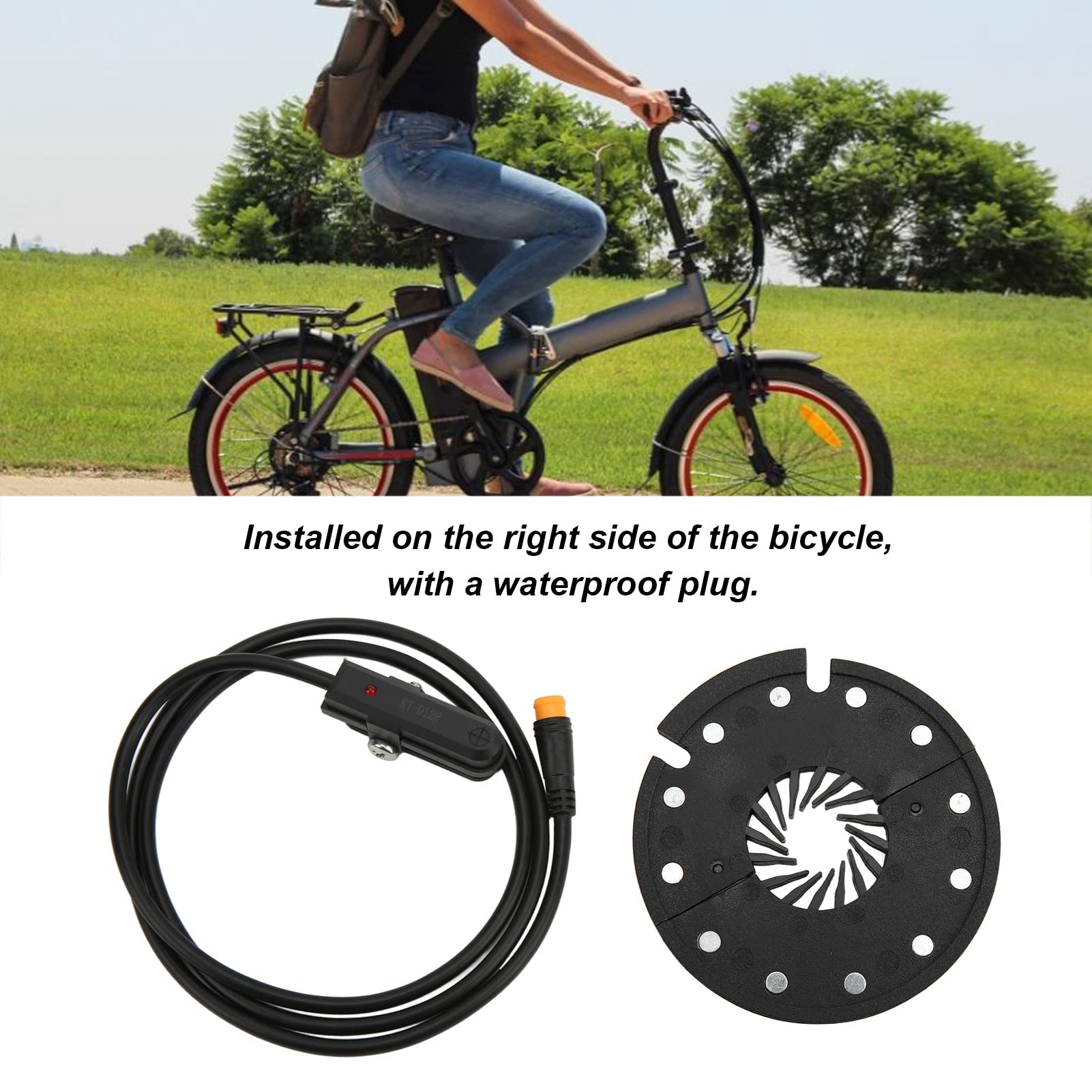 Alomejor 12 Magnets Electric Bike Pedal Assist Sensor Conversion Kit with Plug - E-Bike PAS System for Easy Installation | Perfect for Commuting, Mountain Biking & Urban Riding