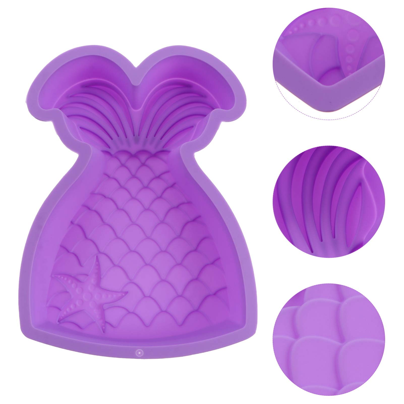 Hemoton Silicone Mermaid Tail Mold Set - 6 Pack Fondant Soap Chocolate Candy Molds for Cake Decorating, Resin Crafts, DIY Sugar Art - Perfect for Birthday Parties, Baby Showers & Ocean Theme Baking