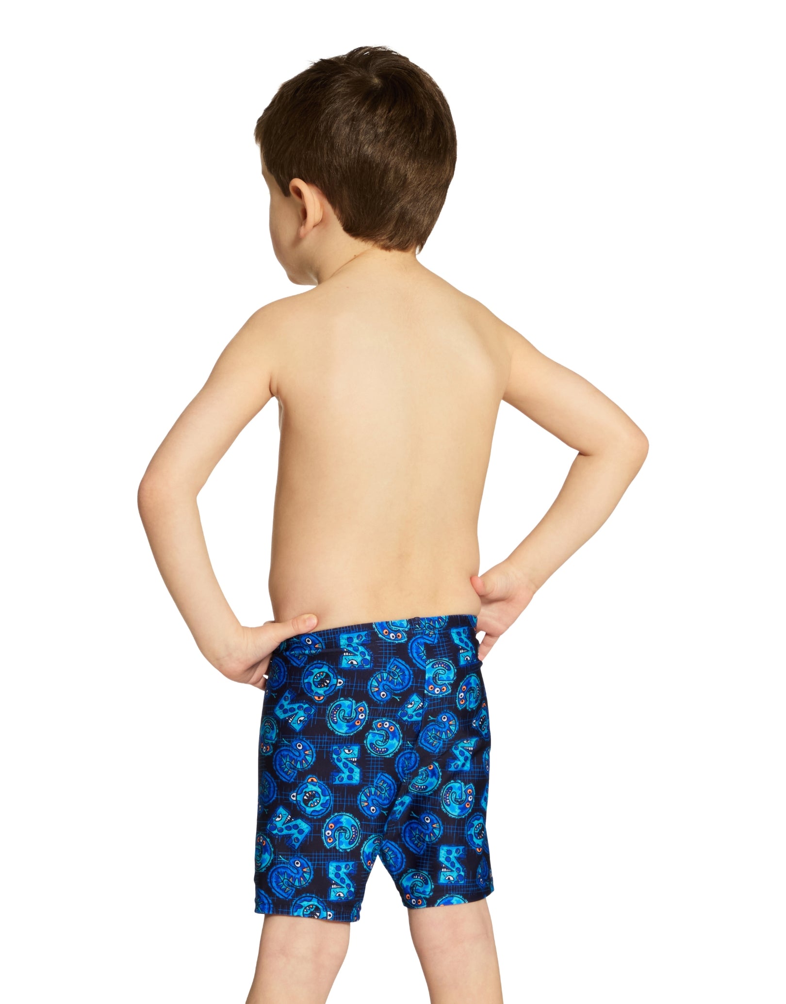 Tots Boys Fontopia Mid Swim Jammer - Blue | Kids' Swimwear for Pool & Beach | Comfortable Boys' Swim Shorts for Swimming Lessons & Water Play