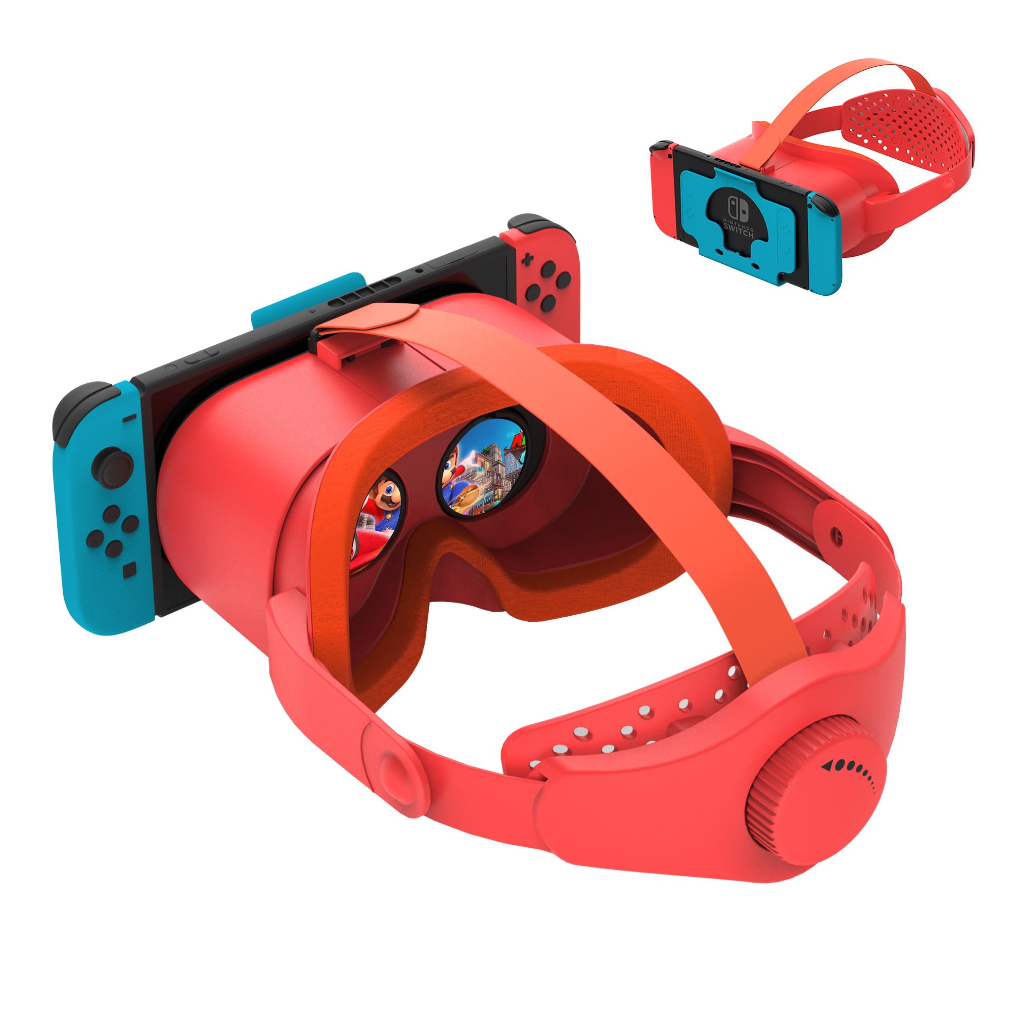 Upgraded VR Headset for Nintendo Switch & Switch OLED - Adjustable HD Lenses with Comfortable Head Strap & Rotary Button - Compatible with Switch VR Games & Labo VR Accessories (Orange & Blue) - Perfect for Immersive Gaming & Virtual Reality Experiences