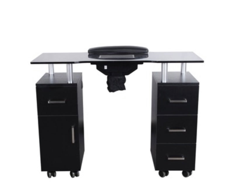 Professional Manicure Table for Nail Salon - Portable & Adjustable Nail Technician Table with LED Light & Storage Drawer - Perfect for Home, Salon, or Spa Use