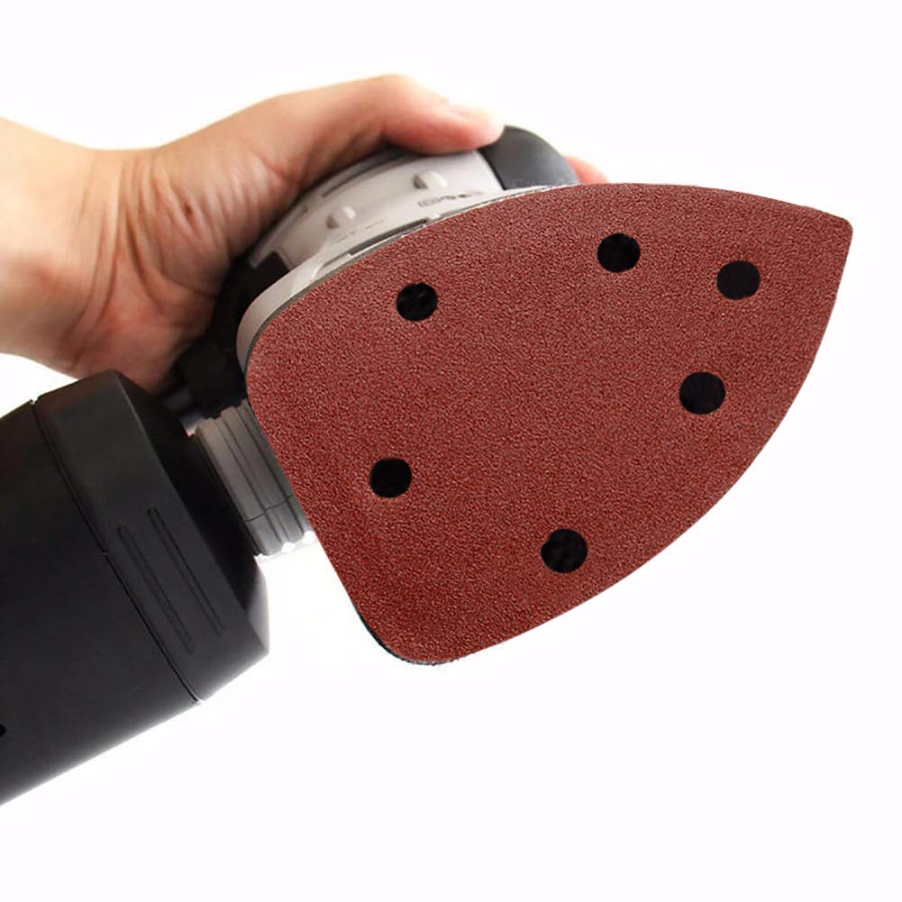 60 PCS Mouse Detail Sander Sandpaper Pads - 15 Each of 180/240/320/400 Grit Hook & Loop Triangle Sanding Discs for Palm Sanders - Perfect for Woodworking, Furniture Refinishing & DIY Projects