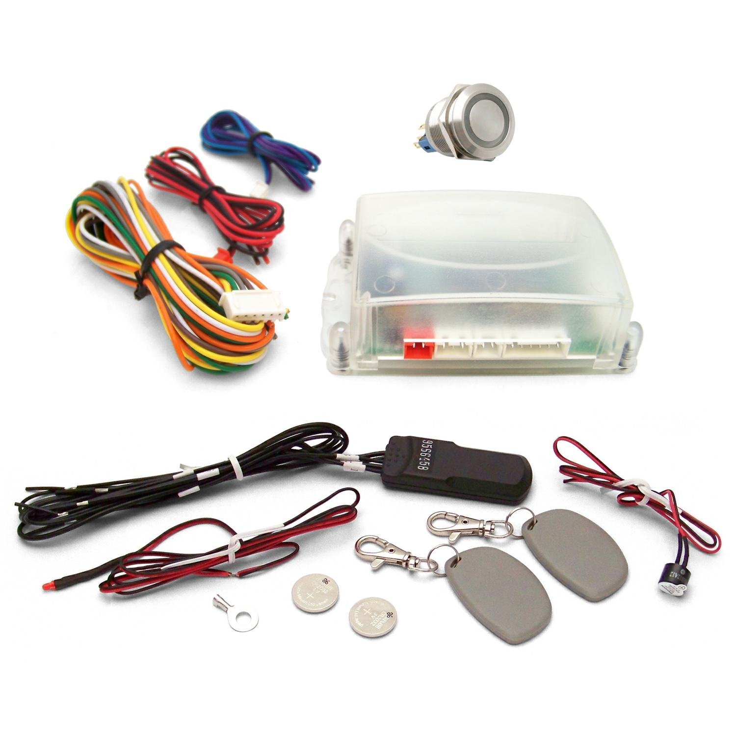 AutoLoc 89847 One Touch Engine Start Kit with RFID - Non-Illuminated Push Button Ignition System for Cars & Trucks - Easy Installation for Enhanced Vehicle Security & Convenience