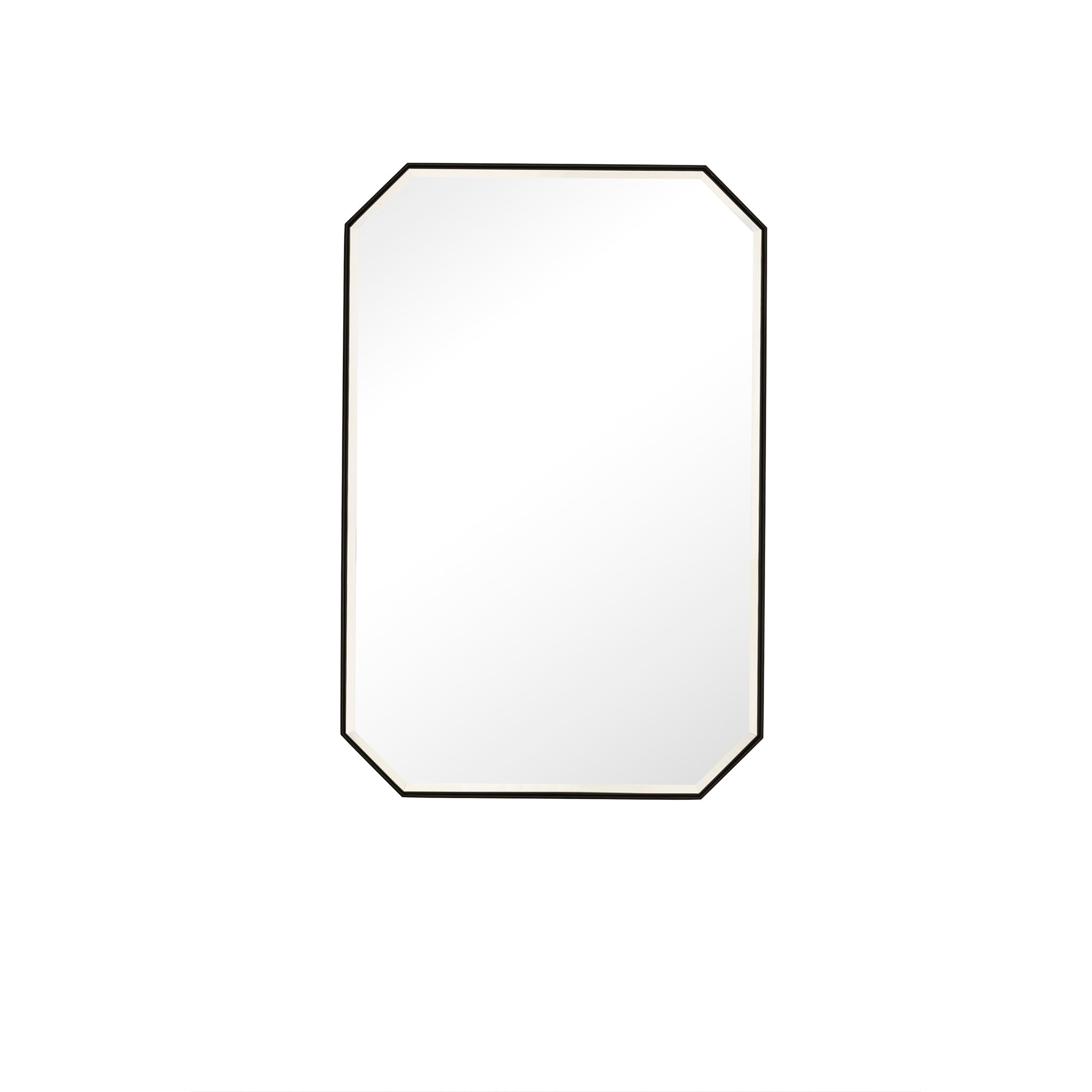 Rohe 24-Inch Matte Black Wall Mirror - Modern Decorative Mirror for Bathroom, Bedroom & Living Room - Perfect for Home Decor and Vanity Use