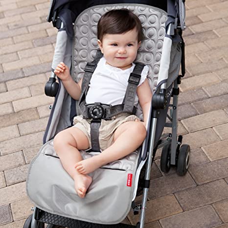 Skip Hop Waterproof Cushioned Memory Foam Stroller and Car Seat Liner - Universal Fit for Baby Strollers & Infant Car Seats - Soft & Comfortable Platinum Gray - Perfect for Travel, Shopping & Daily Outings