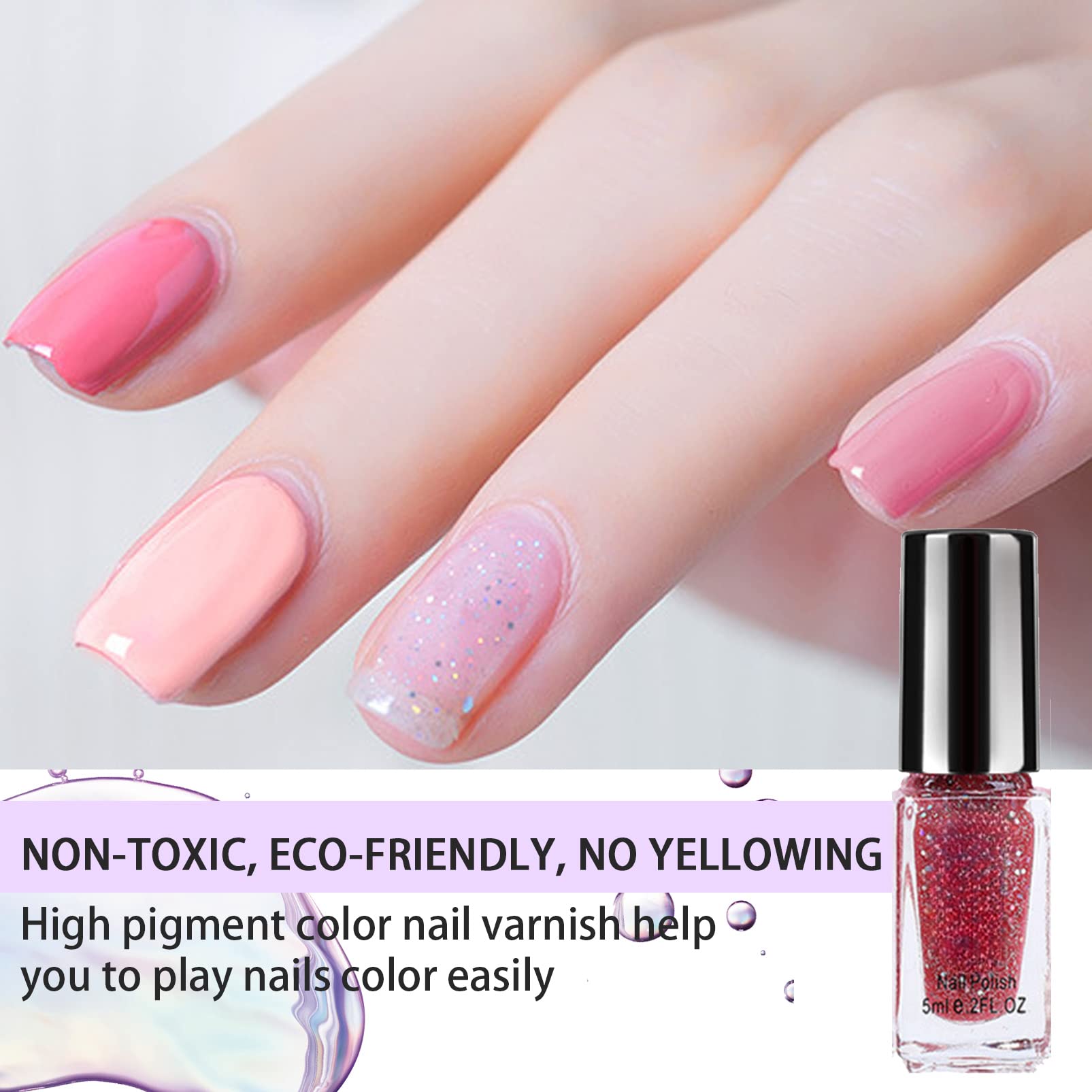 Flesh Color Nail Polish Set - Quick Dry Long Lasting Nail Paint for Home Manicure | No Harden Needed for Nail Art | Perfect for DIY Beauty & Professional Salon Use
