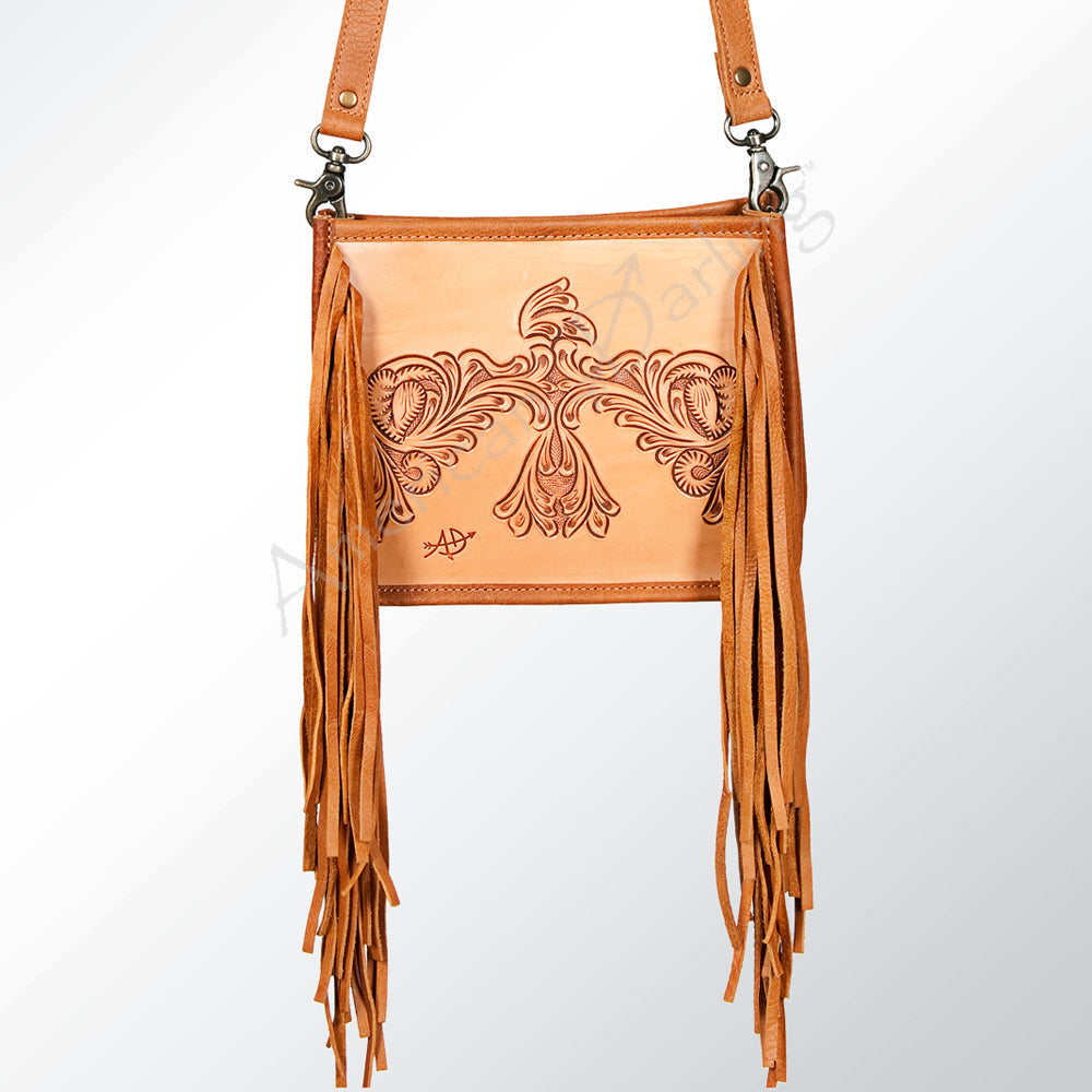 Genuine Leather Women's Western Handbag - American Darling Hand Tooled Purse for Cowgirl Style & Everyday Use