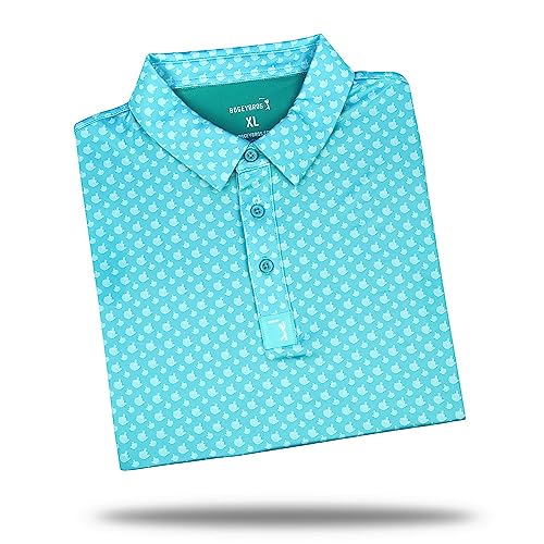 Funny Golf Polo Shirts for Men - 4-Way Stretch Short Sleeve Performance Shirt with UPF 50 Sun Protection | Breathable & Moisture-Wicking Golf Attire for Casual Wear & Sports