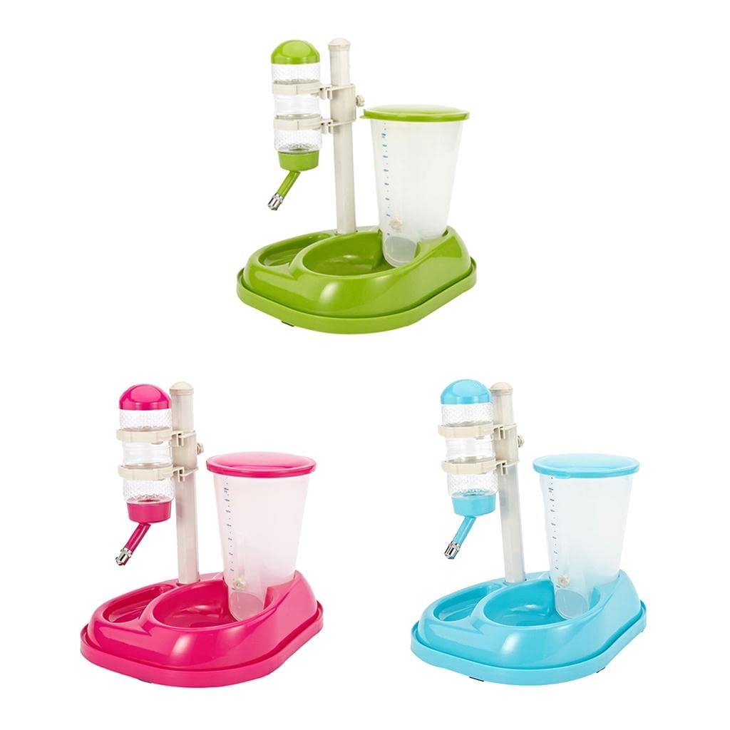 UJEAVETTE Automatic Pet Water Drinker & Feeder Bowl for Cats and Dogs, Green - Ideal for Home, Office, and Travel Use