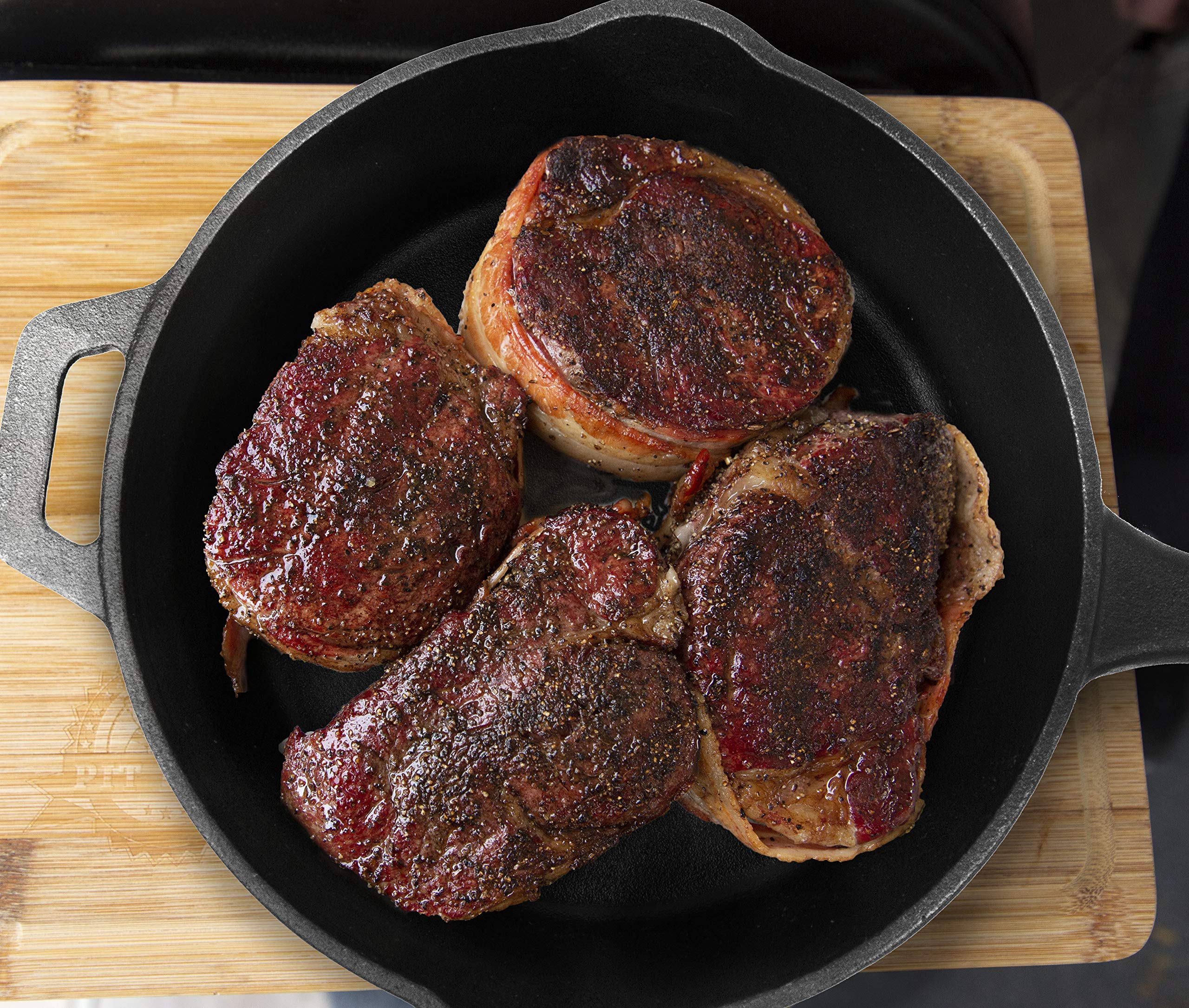 Pit Boss 12 Inch Cast Iron Skillet - Pre-Seasoned Heavy Duty Frying Pan for Grilling, Baking & Camping - Perfect for Stovetop, Oven & Outdoor Cooking