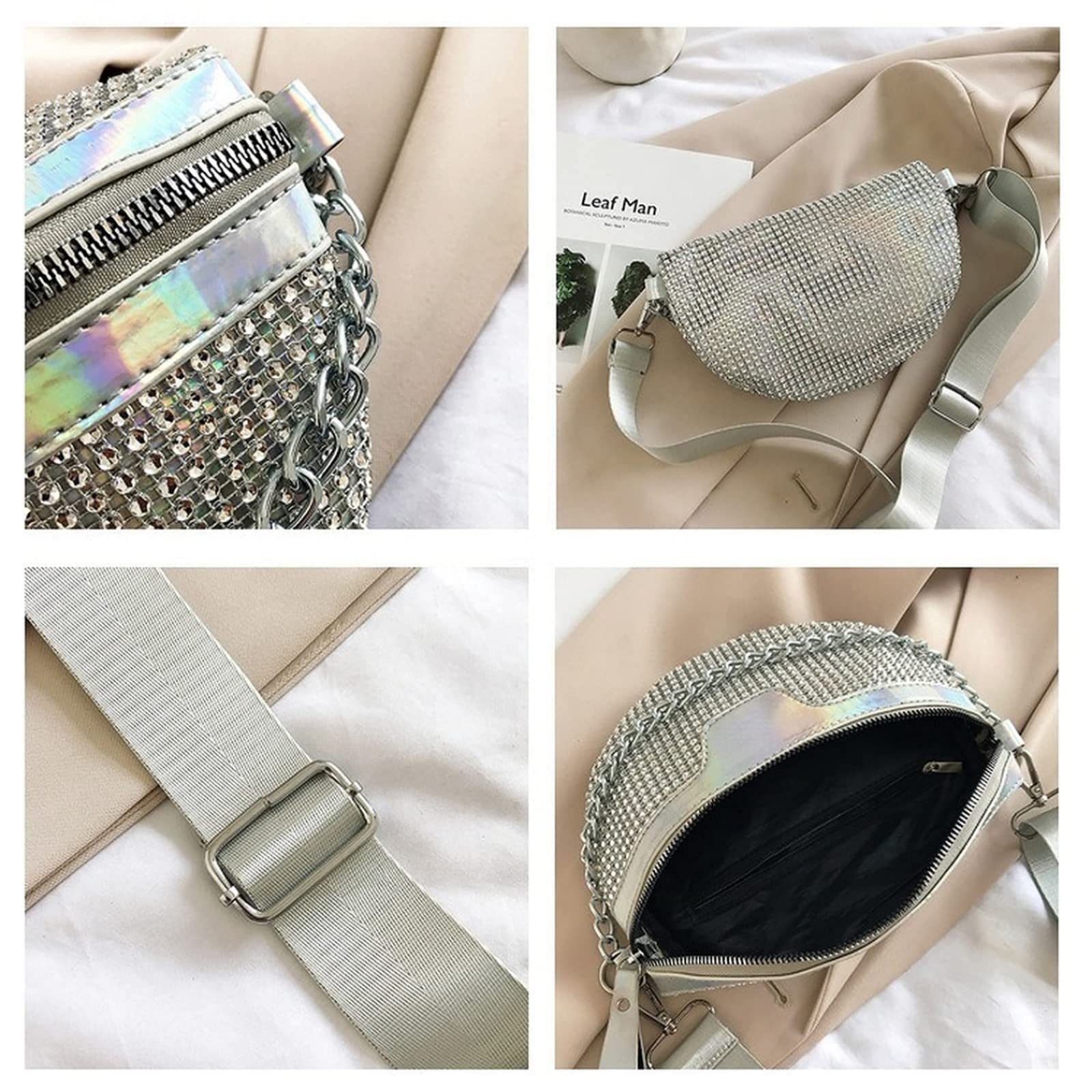 Sparkly Rhinestone Chest Bag for Women - Stylish Fanny Pack, Belt Bag & Crossbody Purse - Perfect for Parties, Travel, Beach & Outdoor Adventures