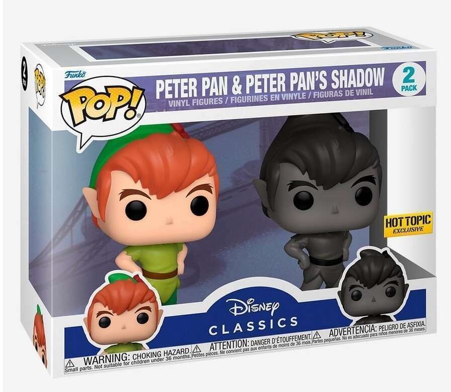 Disney Classics Peter Pan & Peter Pan's Shadow 2-Pack Action Figures - Collectible Toys for Kids, Disney Fans & Movie Lovers - Perfect for Display, Gifts & Playtime Adventures