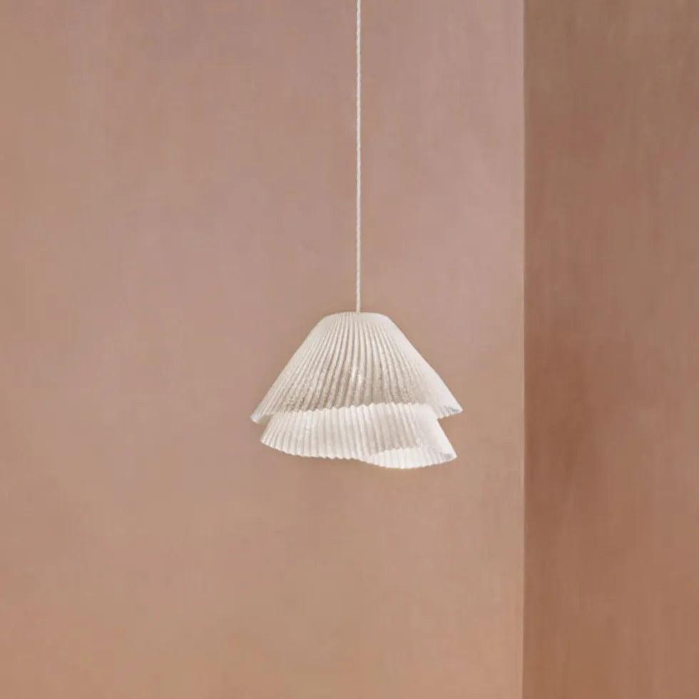 Modern White Double Layer Cone Pendant Light - Elegant Ceiling Lighting for Living Room, Bedroom, or Dining Area