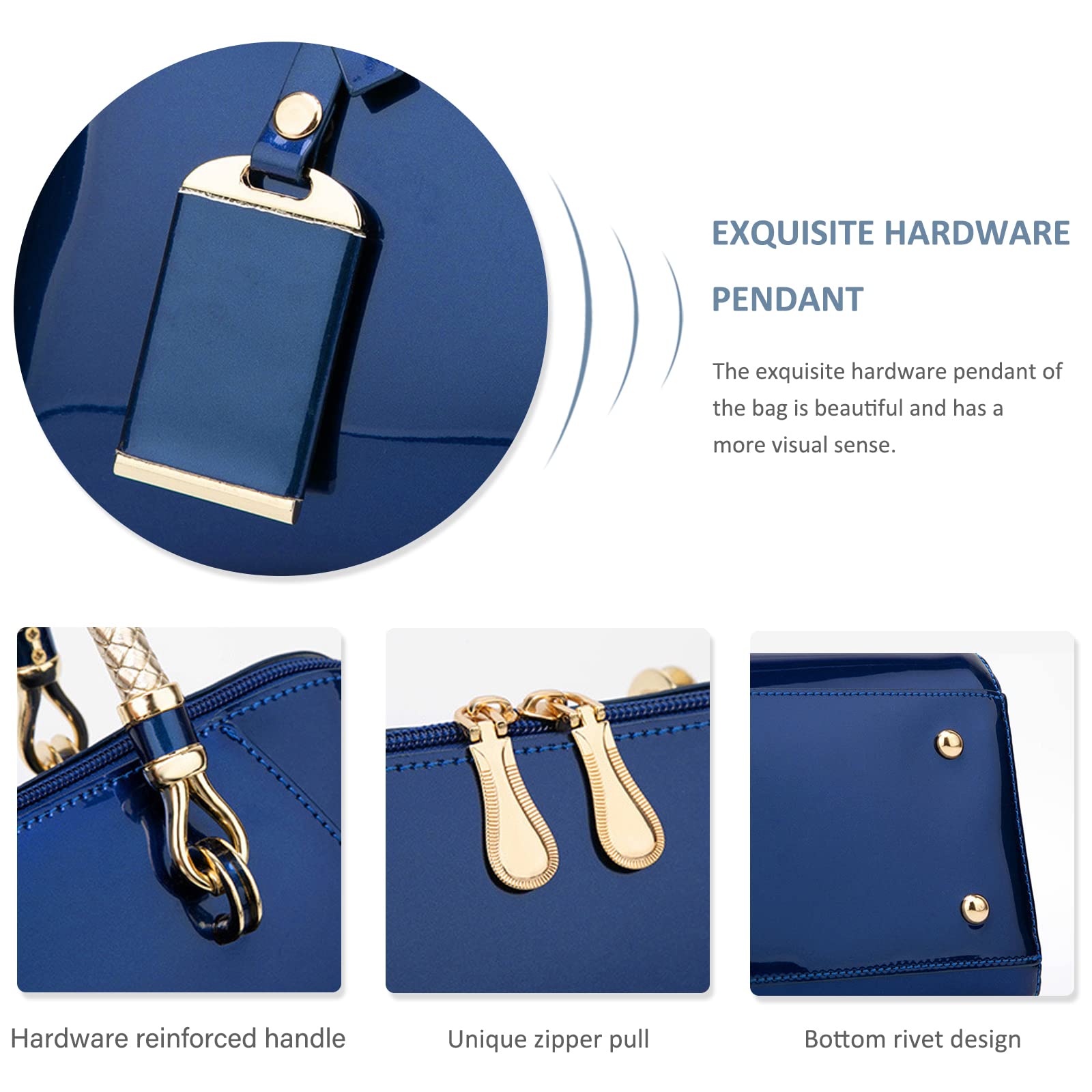 Nicole & Doris Women's Handbag Purses - Patent Leather Top Handle Bags, Elegant Clutches & Small Shoulder Bags for Evening, Work & Party | Fashion Accessories for Women